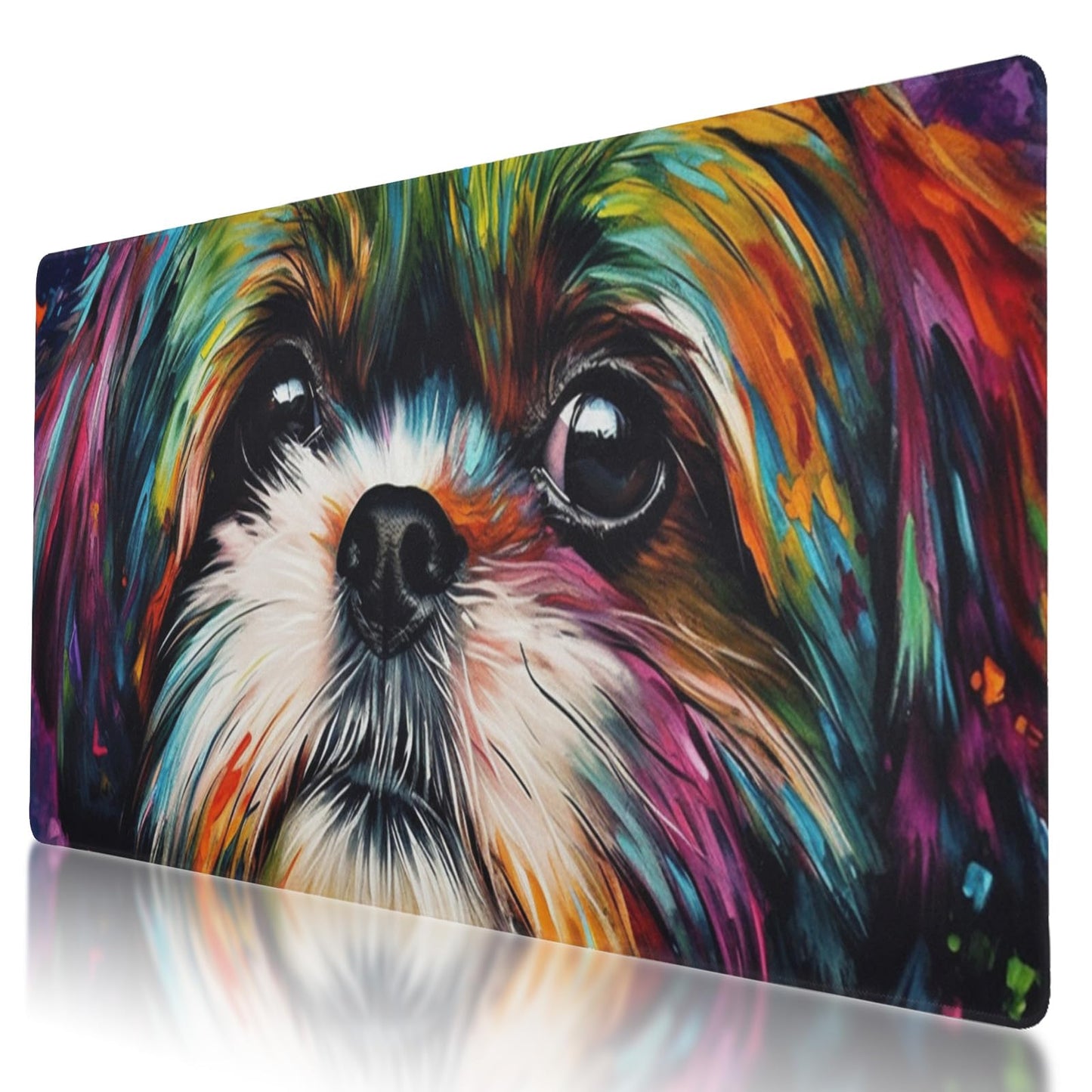 DNOVING Non-Slip Rainbow Shih Tzu XXL Mouse Pad Mouse Pad for Gaming, Office and Home - Rubber Base