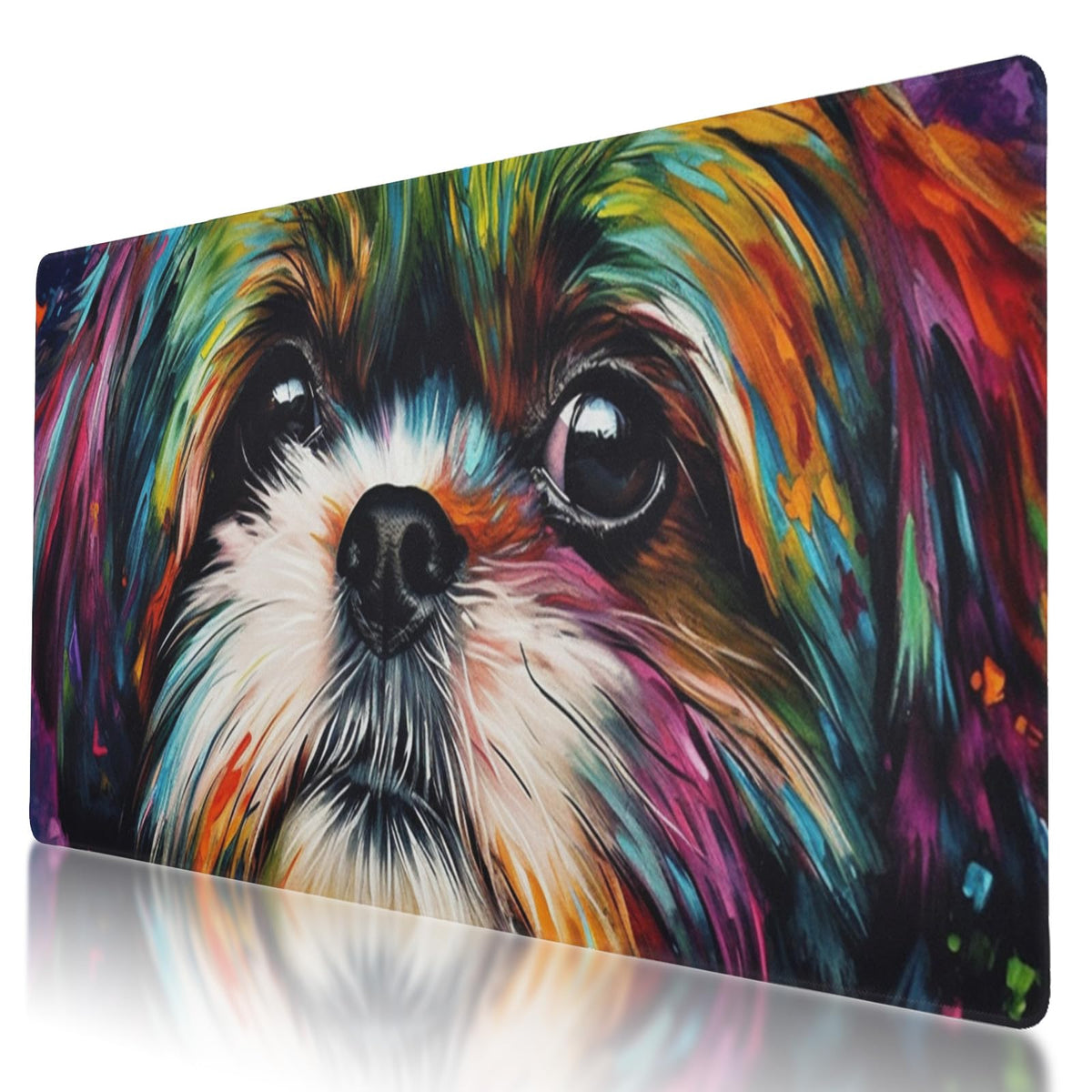 DNOVING Non-Slip Rainbow Shih Tzu XXL Mouse Pad Mouse Pad for Gaming, Office and Home - Rubber Base