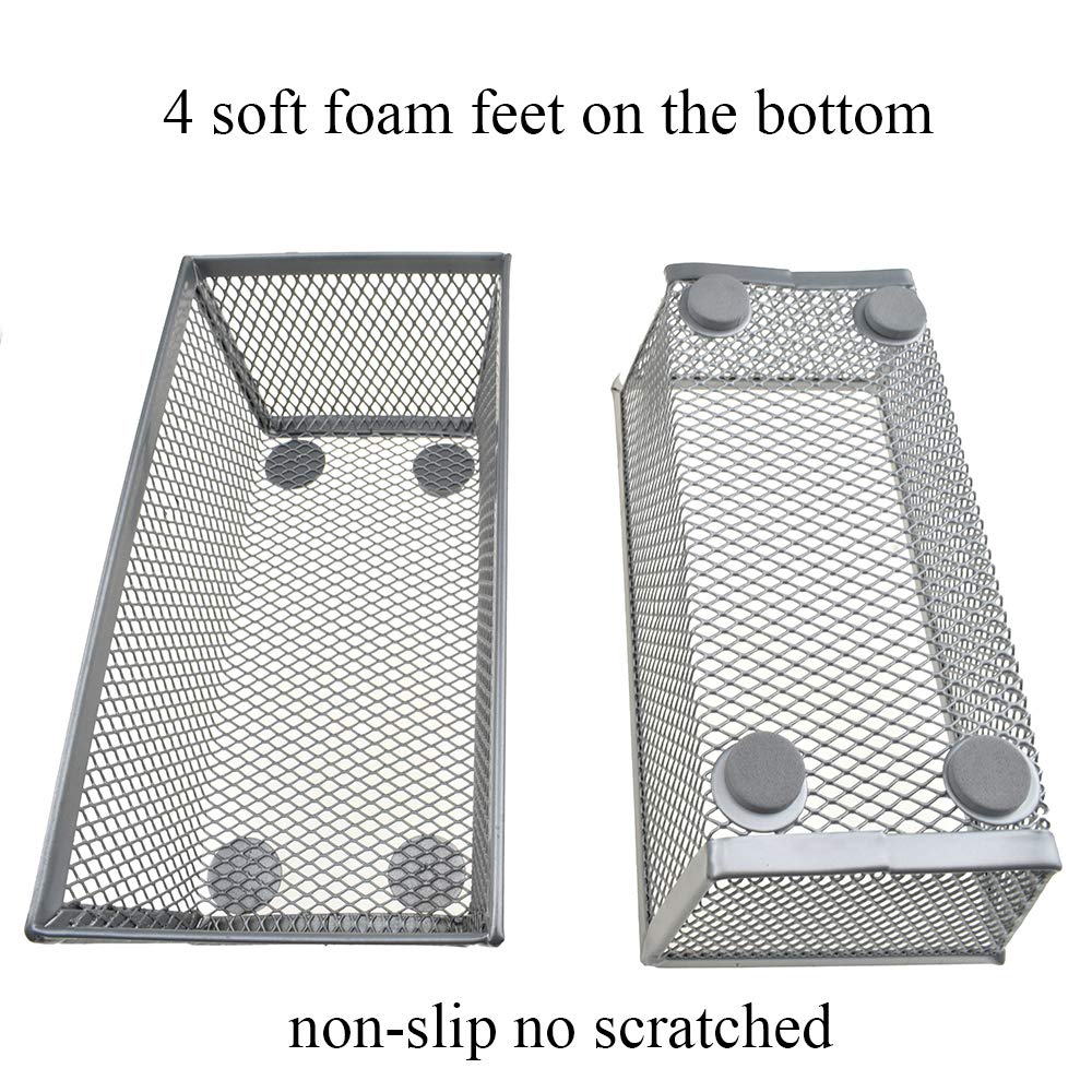 HAHIYO Stackable Mesh Tray Cup 6 x 3 x 2 inches Sturdy Container for Desk Drawer Organizer