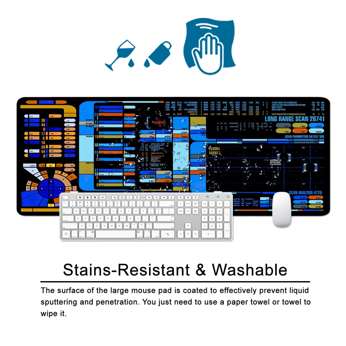 Spacecraft Dashboard Gaming Mouse Pad Large Mouse Pad Office Desk Accessories XL Desk Mat
