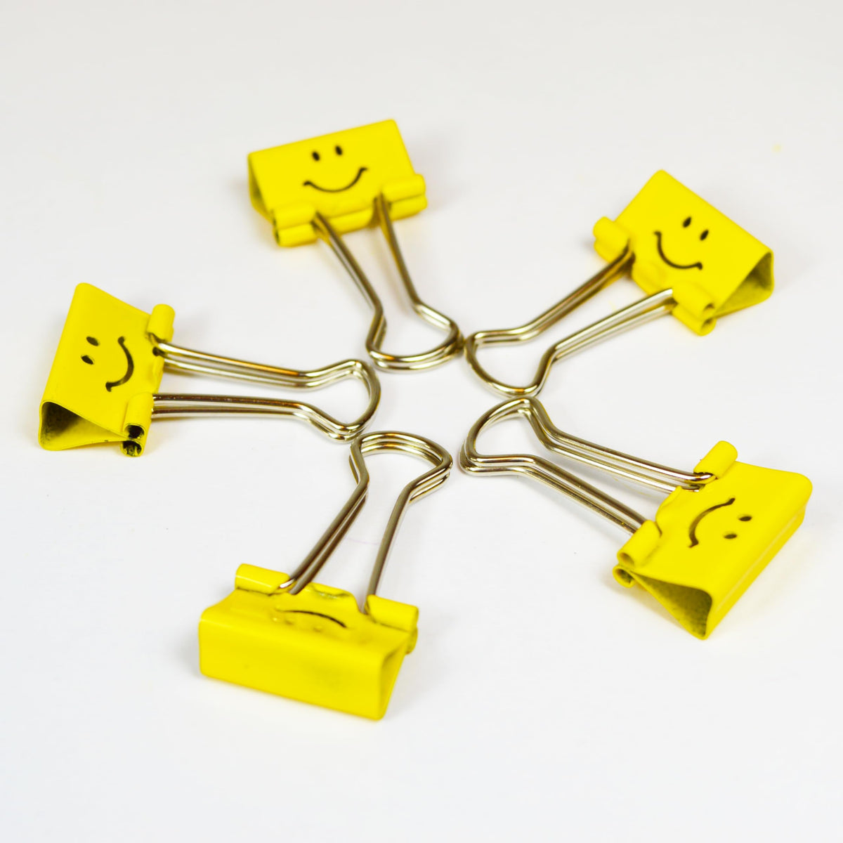 Rapesco 1427 25 mm Smiles Foldback Clips, Bright Yellow, Pack of 35