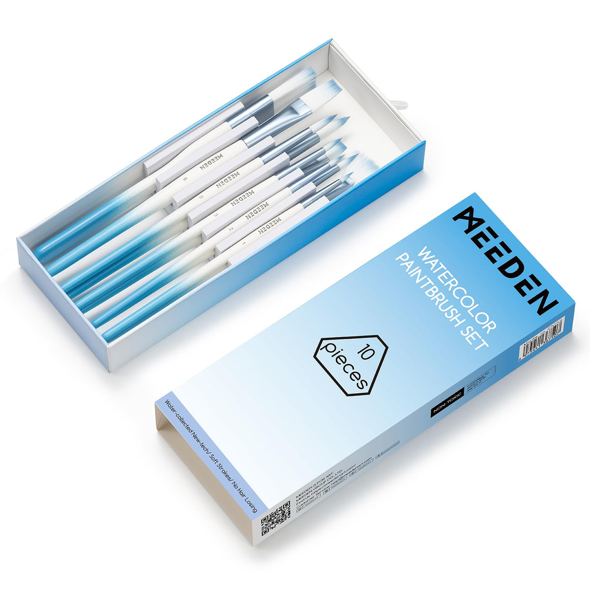 MEEDEN Watercolor Paint Brush Set: 10 Pcs Art Painting Water Color Brushes