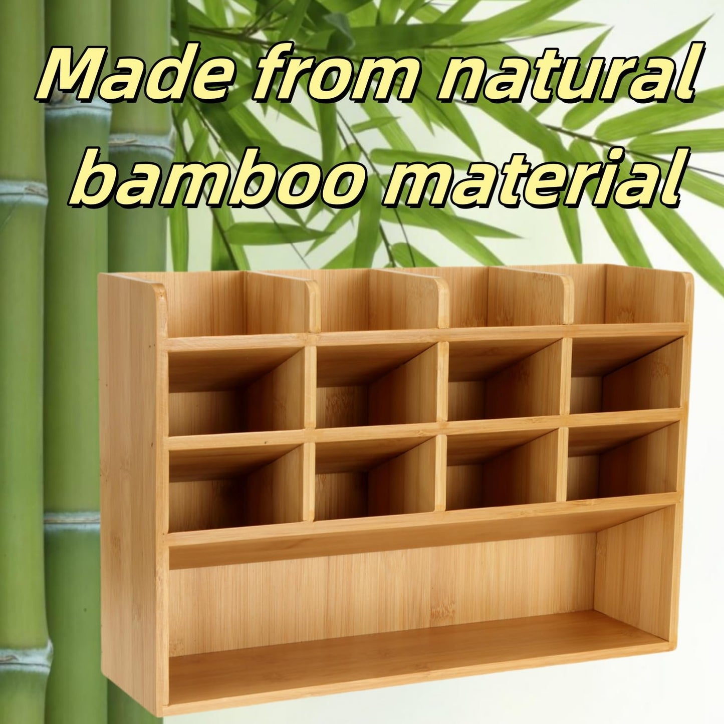 Dicunoy Desktop Pen Holder Organizer, Bamboo Art Supply Storage Caddy Holds 300 Pencils, 13