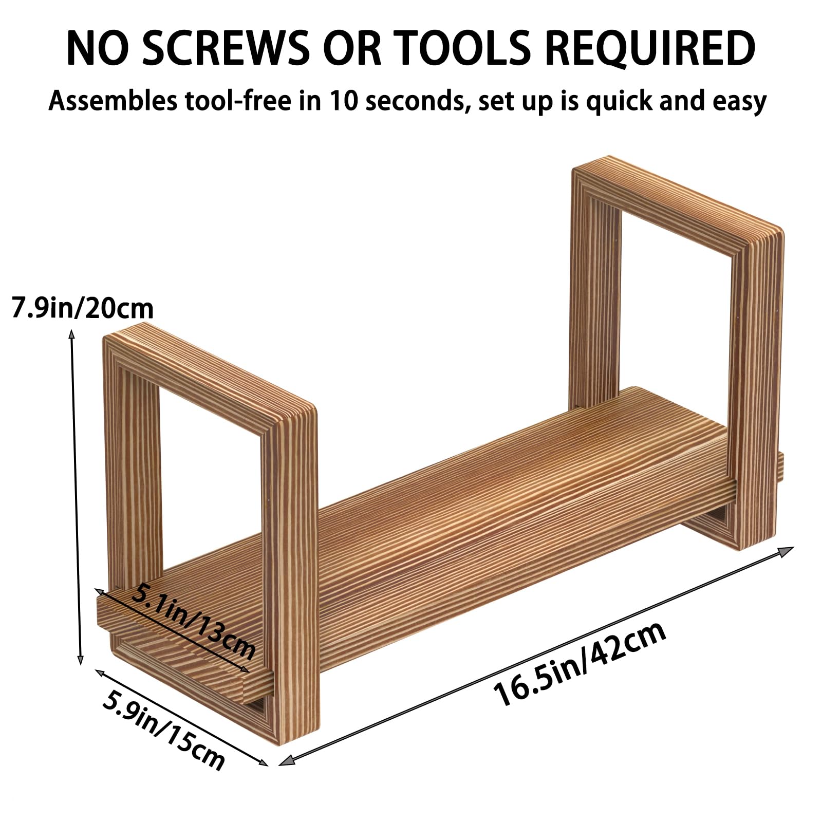 Adjustable Desktop Bookshelf Wooden Table Top Bookshelf Retro Mini Book Shelf Desk Organizer