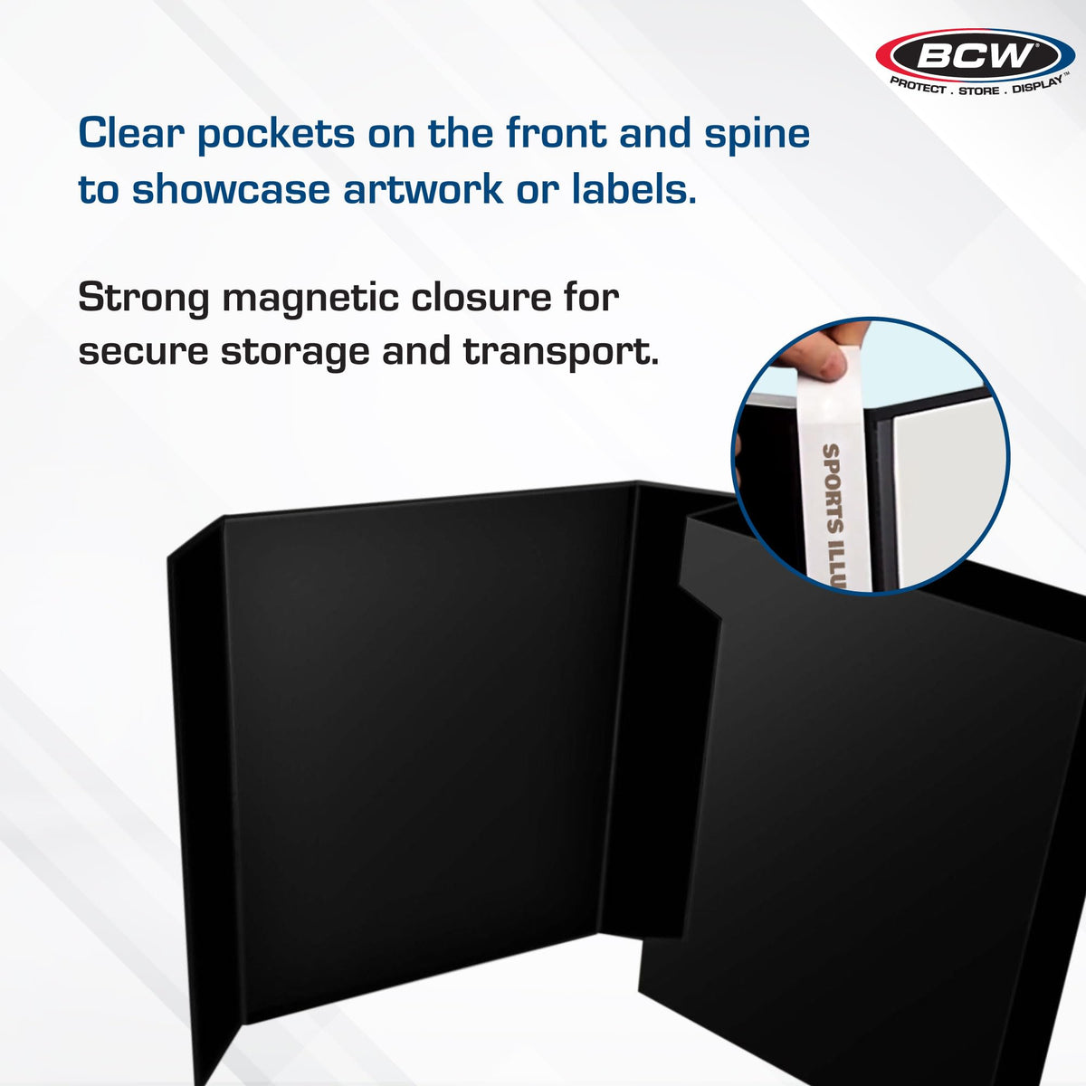 BCW Magazine Stor-Folio with Magnetic Closure, Holds 20 Magazines, Black