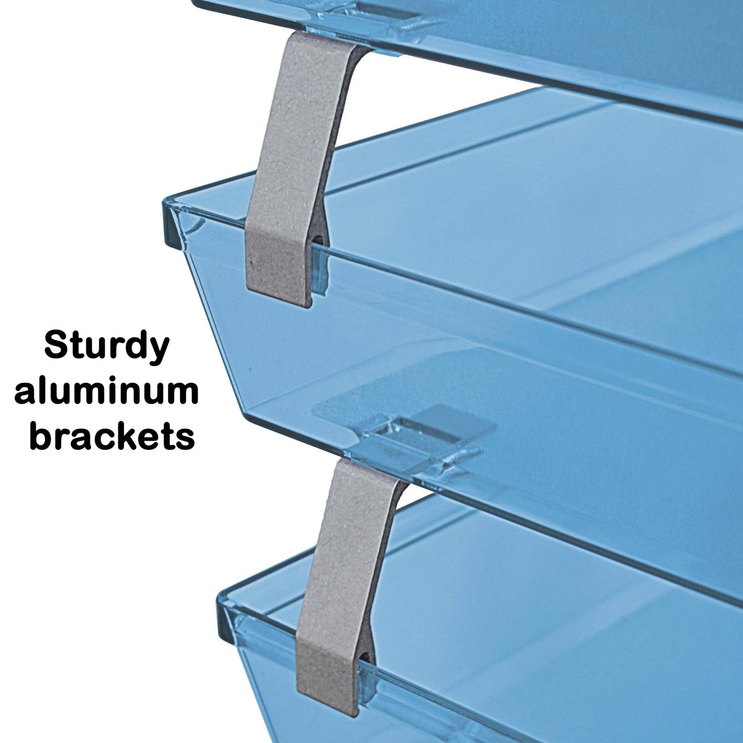 Acrimet Facility 4 Tier Letter Tray Side Load Plastic Desktop File Organizer (Clear Blue Color)
