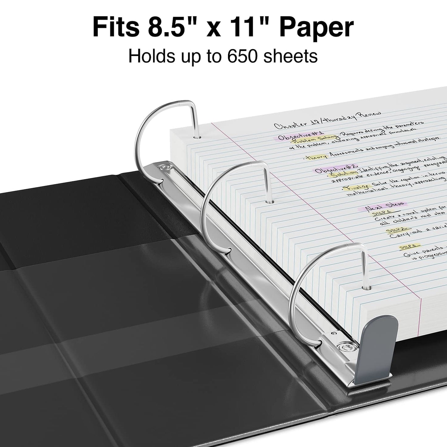 Staples Heavy-Duty 3-Inch D-Ring View Binder, Black, 600 Sheets