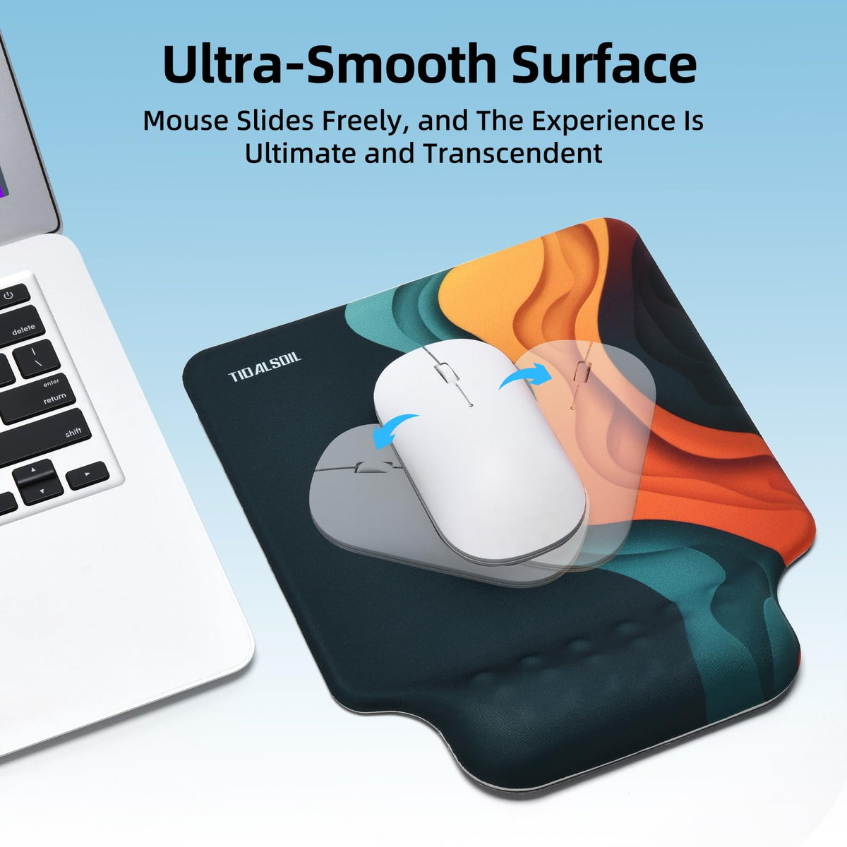 TIDALSOIL Ergonomic Mouse Pad with Memory Foam Wrist Support
