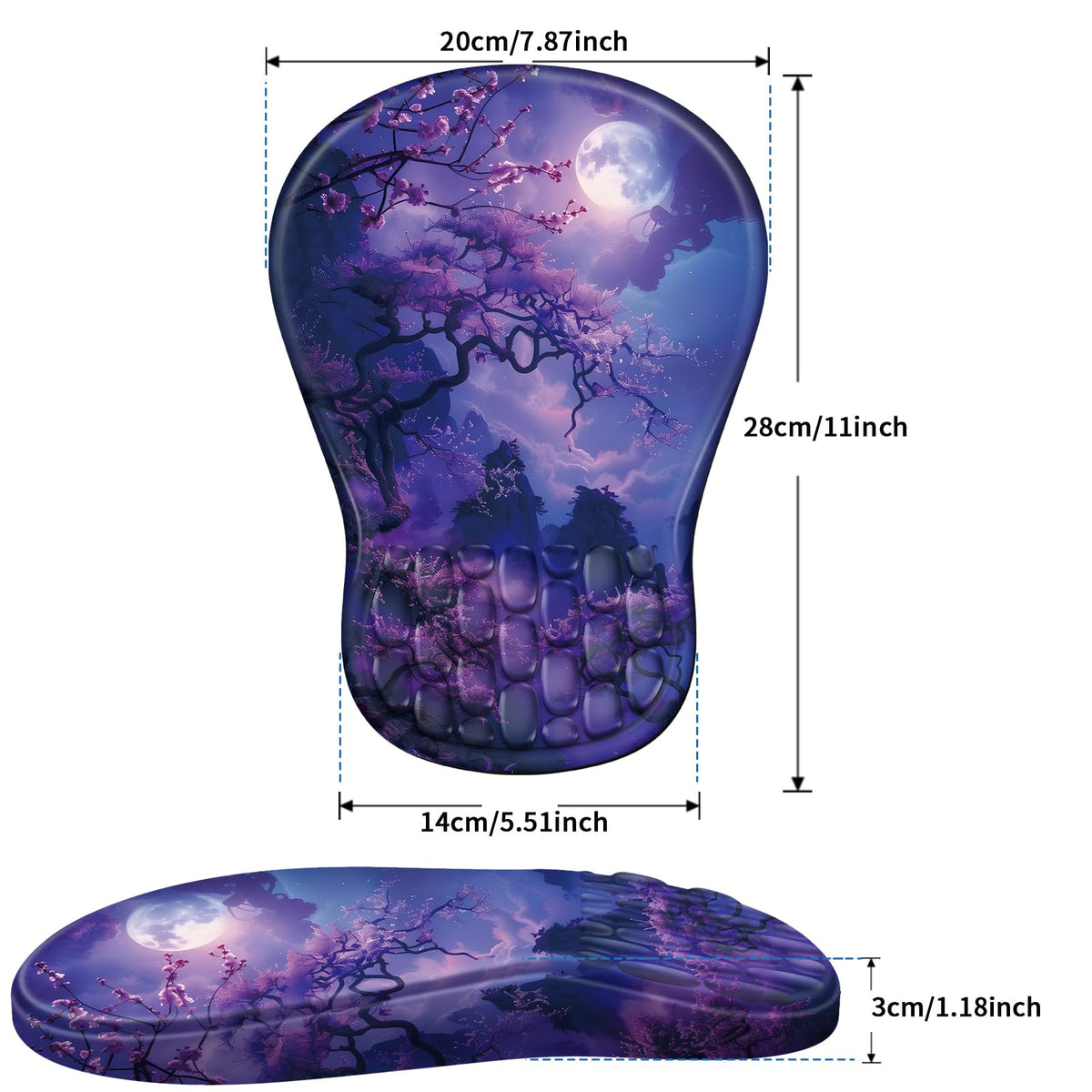 YIWEI Ergonomic Mouse Pad with Wrist Rest for Carpal Tunnel Pain Relief