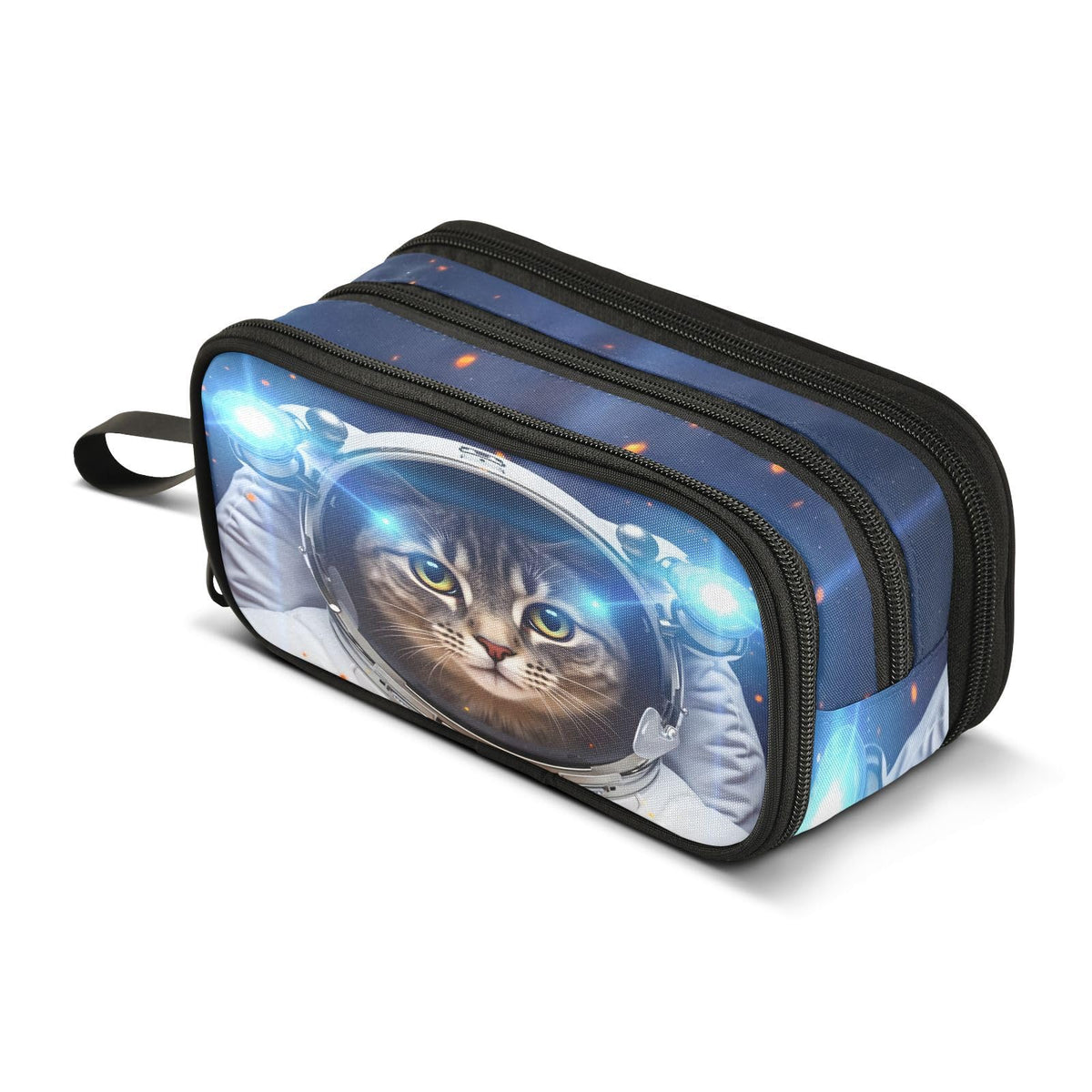 BOENLE Cat Astronaut Pencil Case Box Boys Girls Large Pencil Pouch with Zipper Compartments Big