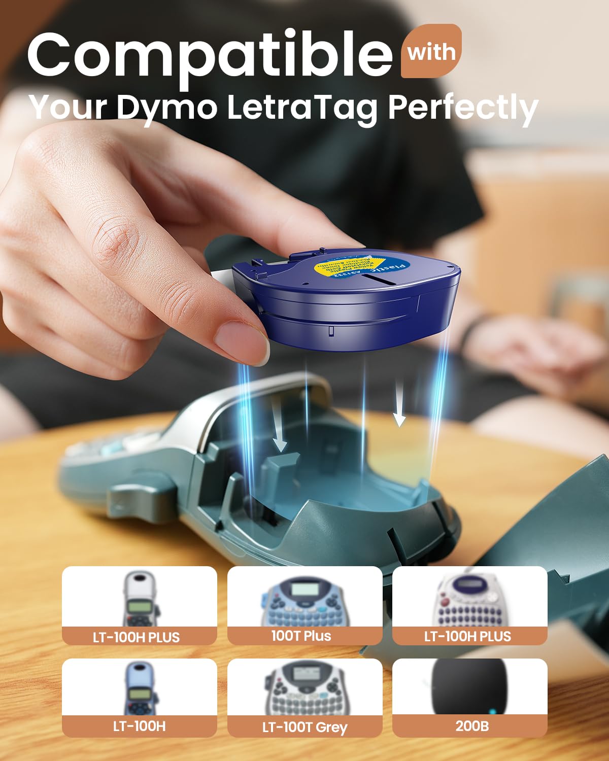 Yellow Plastic Tape Strong Adhesion Replace for Dymo Letratag Refills 91332