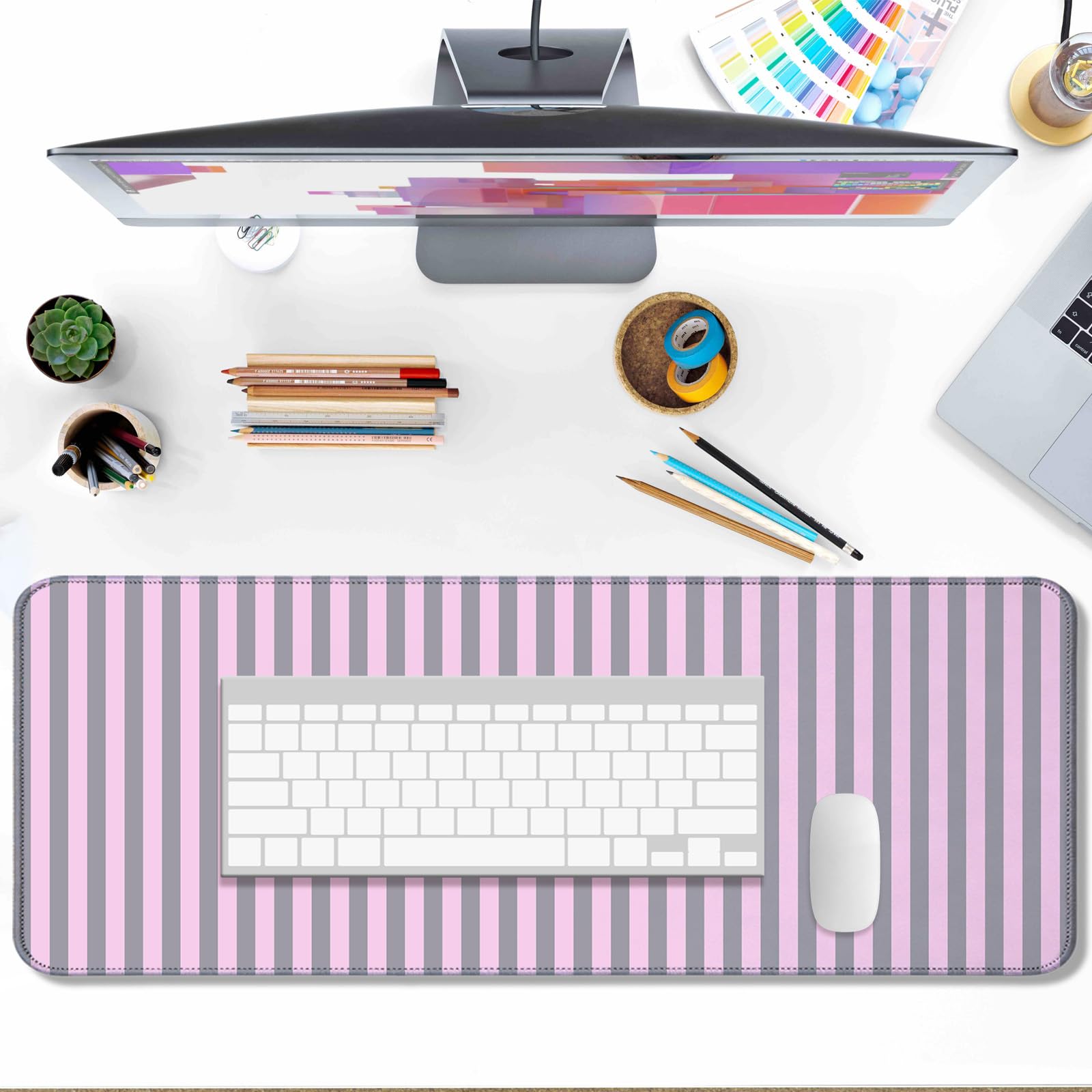 AYKDTFN Stripe Large Mouse Pad, Extended Desk Mat for Gaming, Office & Home