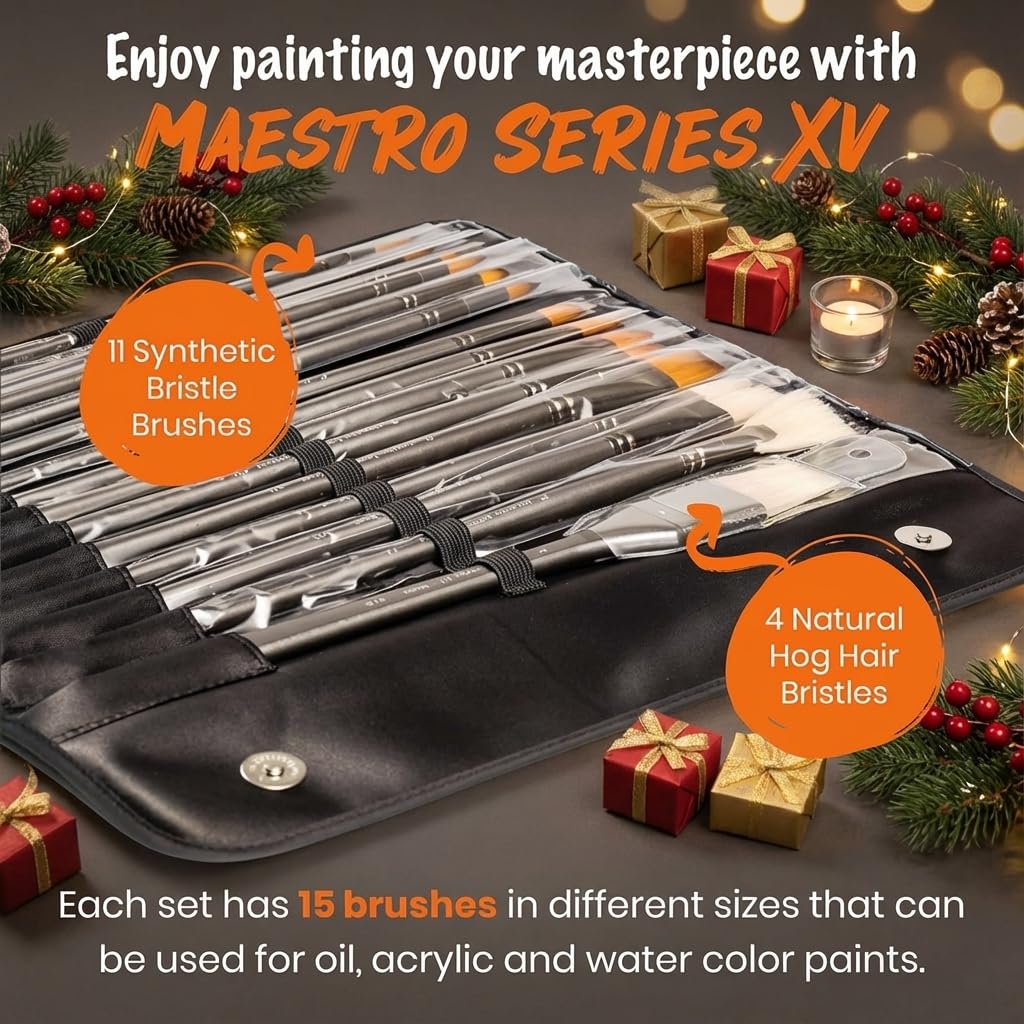 D'Artisan Shoppe Paint Brushes, Professional Acrylic Oil Paint Brush Set