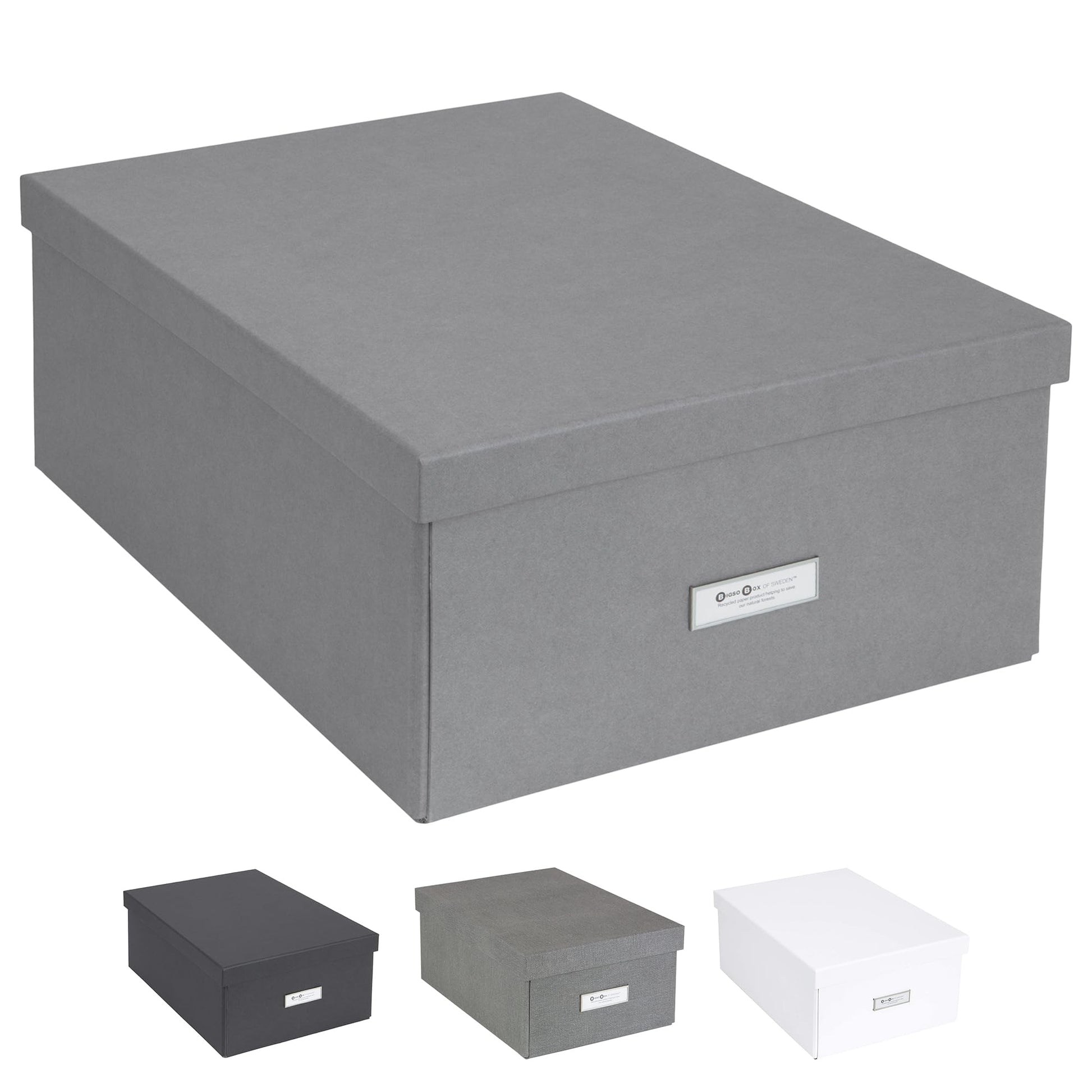 Bigso Box of Sweden Katrin Collapsible Storage Box with Labelframe for Easy Identification - Simple