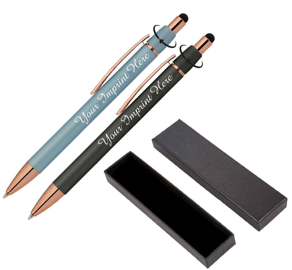 ExpressDesigns Personalized Fidget Pen for Adults - 2 Pack Stress Relief Custom Pens with Gift Box