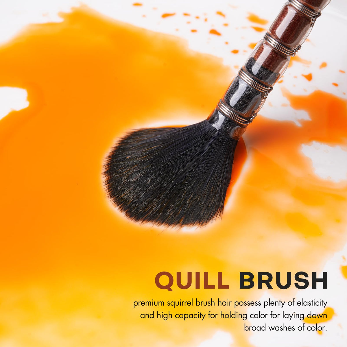 Travel Watercolor Brushes, Fuumuui Professional 6pcs Natural Soft Squirrel Hair Watercolor Travel