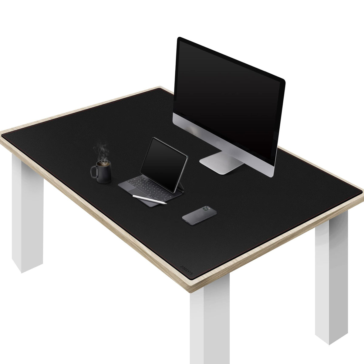 ZORESYN Black PU Leather Desk Pad 55.12" x 31.50"