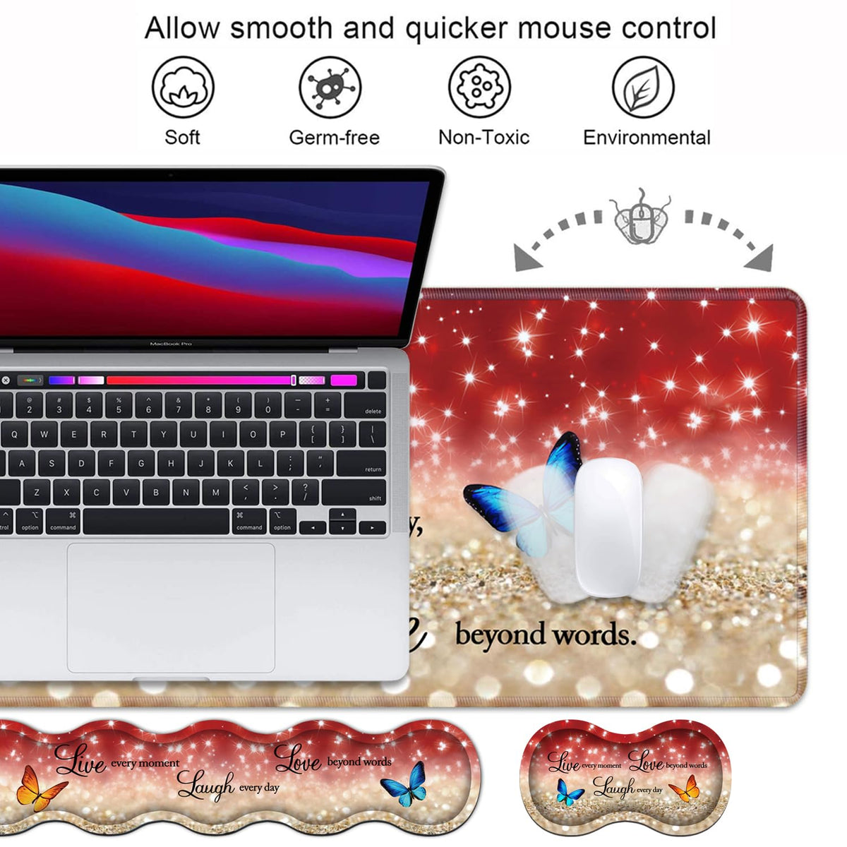 Ergonomic Keyboard Wrist Rest & Mouse Pad Wrist Rest Set,Large XXL Gaming Desk Mat 31.5"x