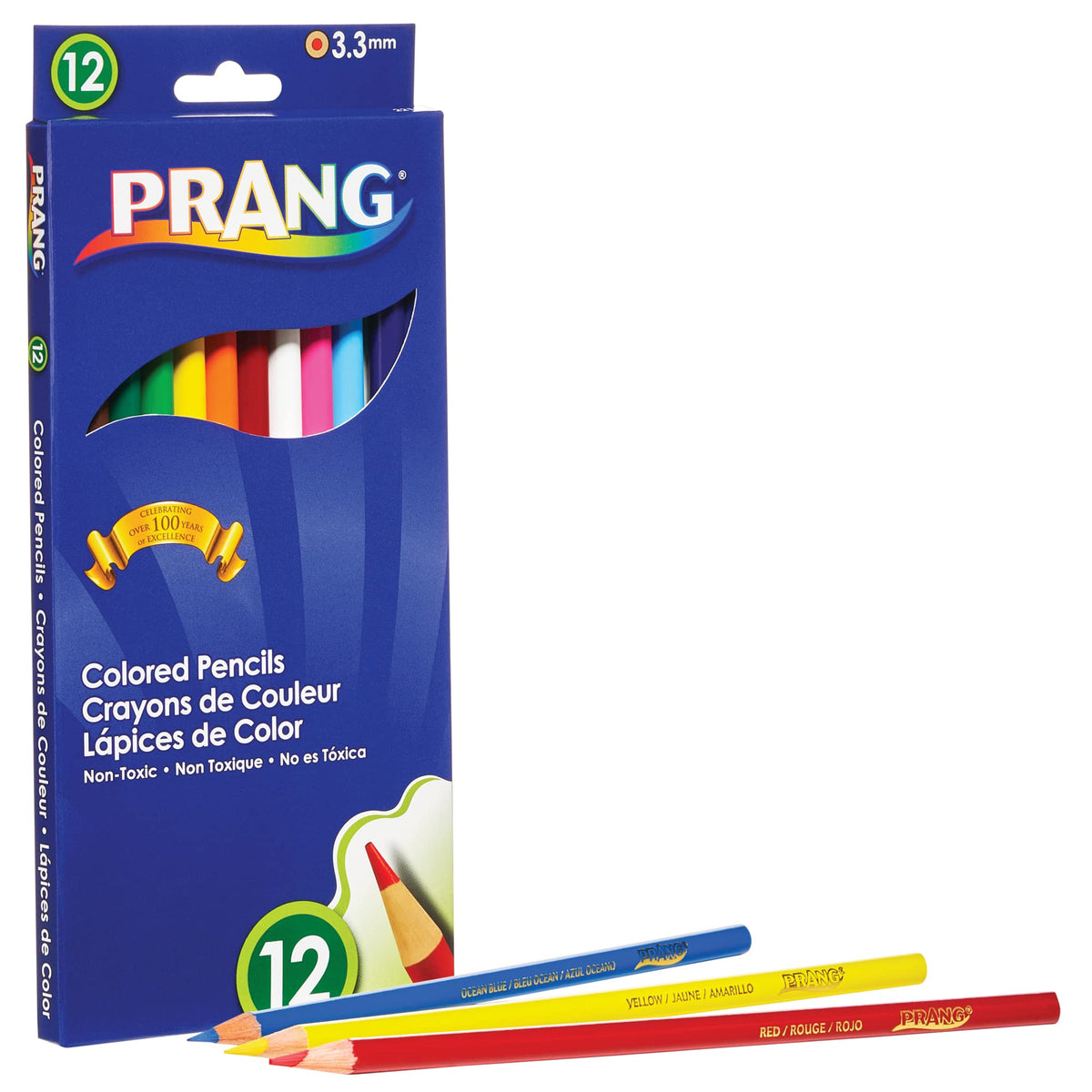 Prang 22120 Prang Colored Wood Pencil Set, 3.3 mm, 12 Assorted Colors, 12 Pencils/Set (Pack of 12