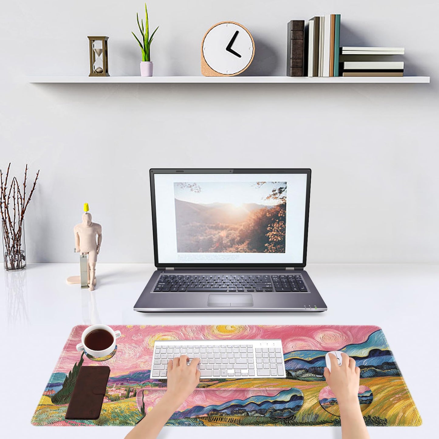 DINKY Desk Pad and Keyboard Wrist Rest, Large Mouse Pad +Keyboard Pad +Mouse Wrist Support