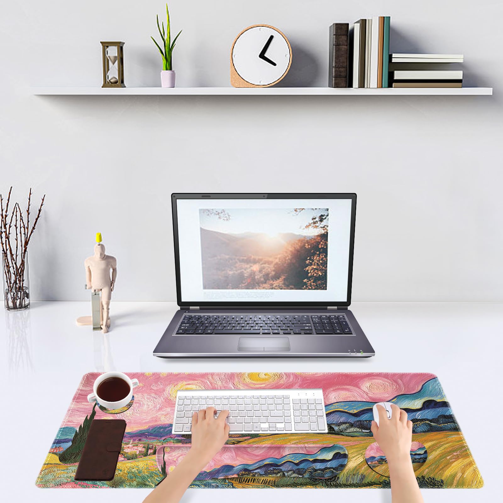 DINKY Desk Pad and Keyboard Wrist Rest, Large Mouse Pad +Keyboard Pad +Mouse Wrist Support