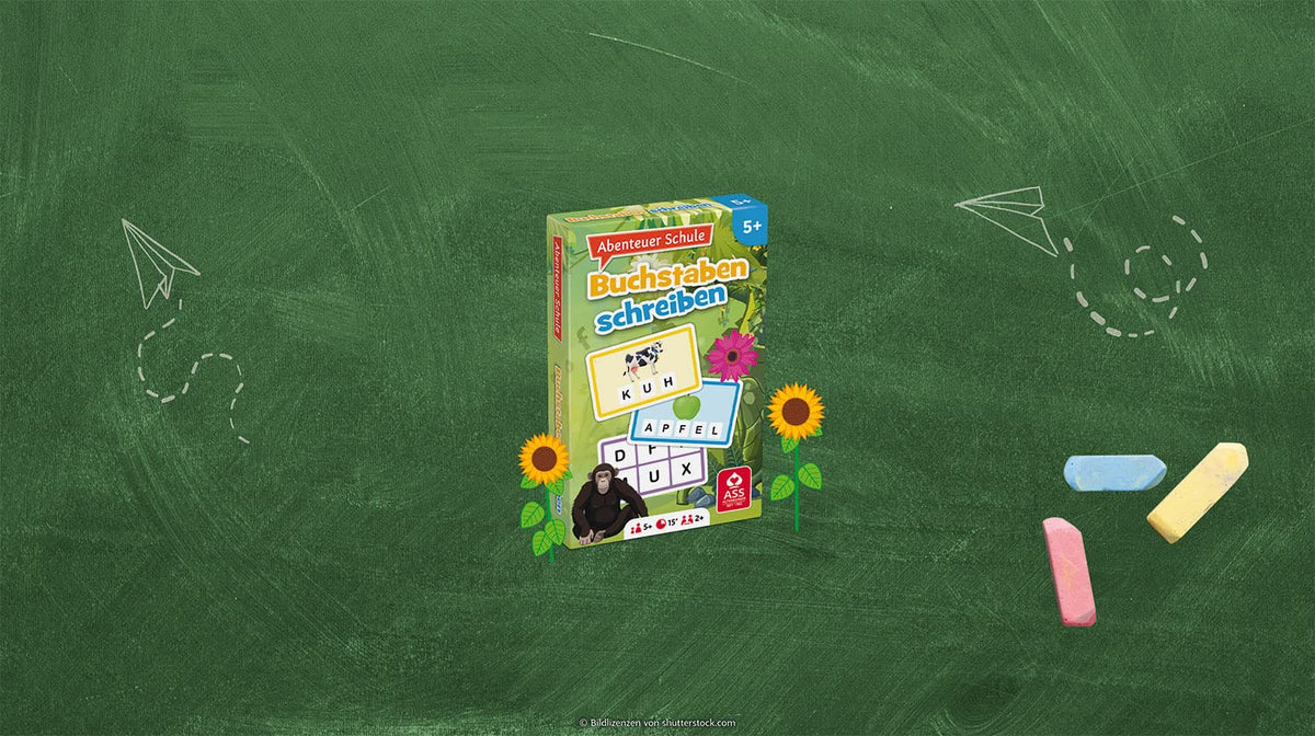 ASS Altenburger 22572850 Adventure School Letters Writing, Educational Game, Yellow