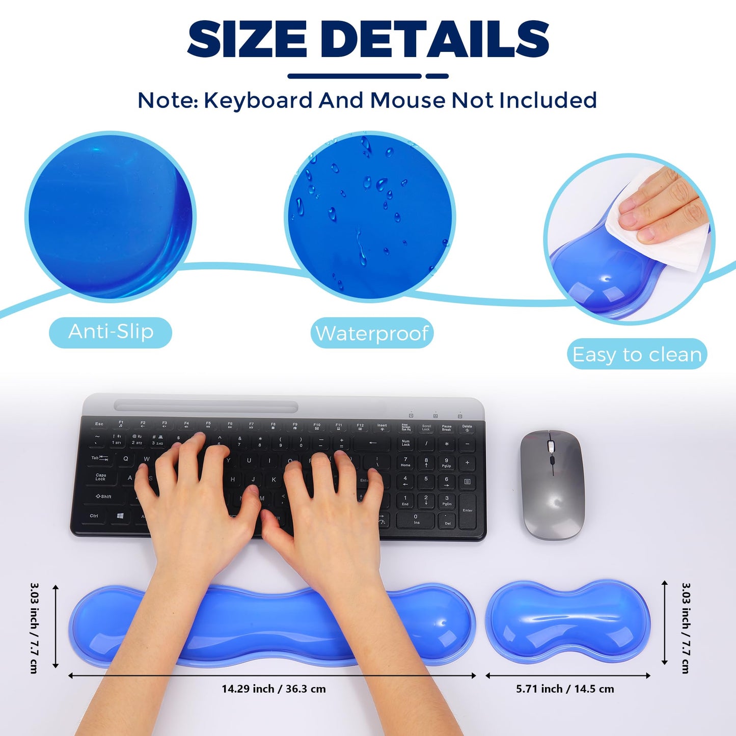 ABRONDA Gel Wrist Rest for Keyboard and Mouse, Wrist Rest for Keyboard, Mouse Wrist Support, Pain