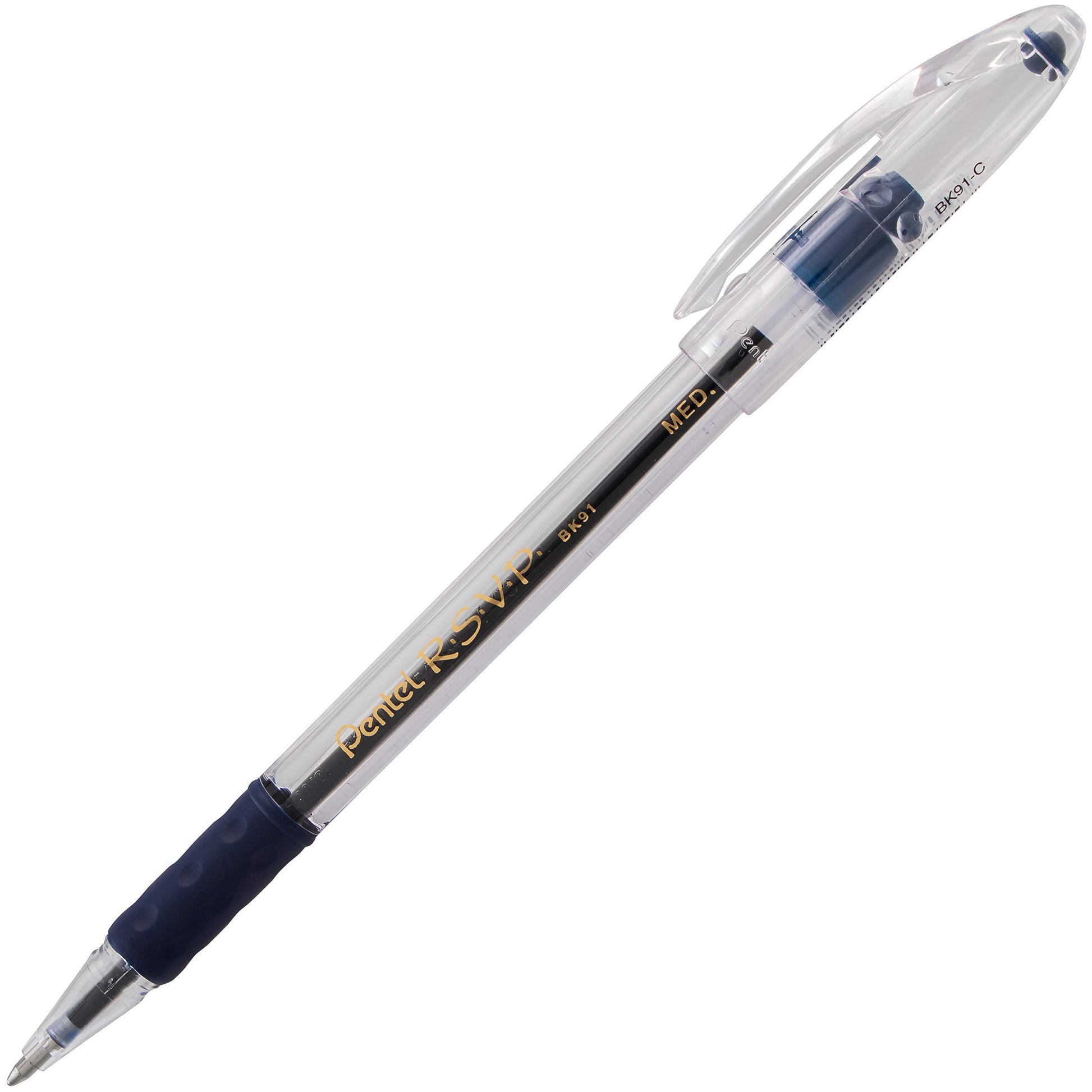 Pentel RSVP Ballpoint Pen, (0.7mm) Fine Line, Blue Ink, 72pk Canister (BK90PC72C)