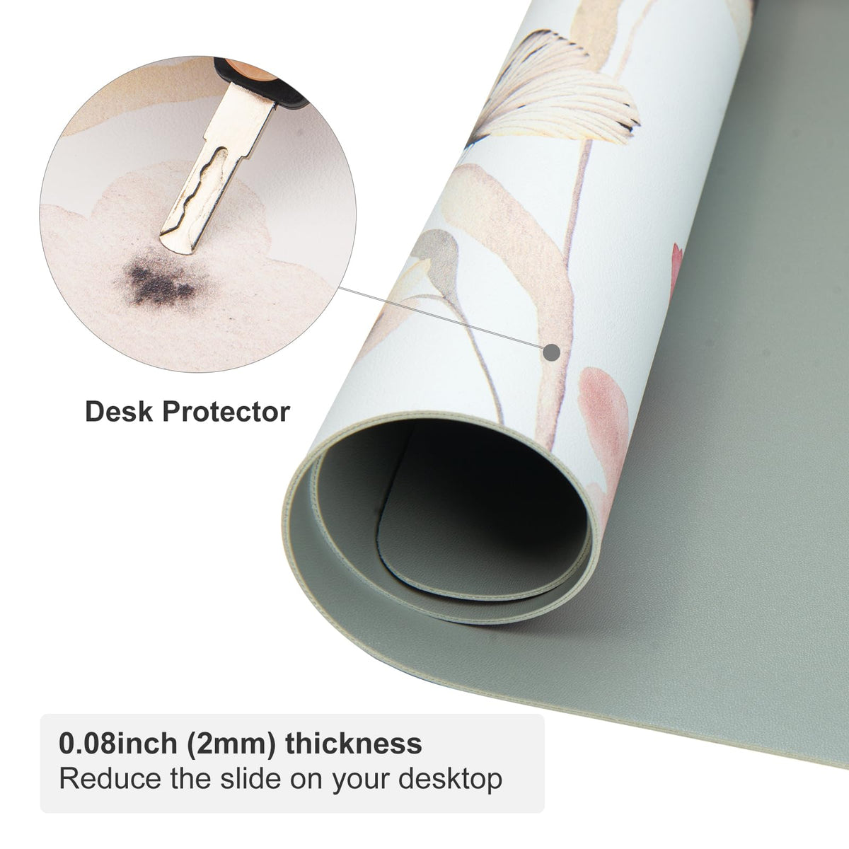 Faux Leather Large Mouse Pad, Office Desk Mat, 31.5"x15.7", Butterflies