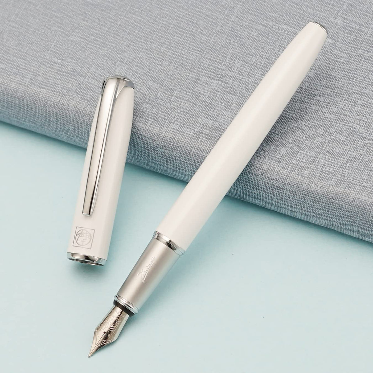 erofa Picasso 916 White Fountain Pen with Gift Box Writing Pen Set Medium Nib 0.7mm for Office