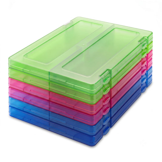 6 Packs A4 Paper Storage Boxes, 8.5 x 11 Plastic Portable Project Case for US letter Size and A4