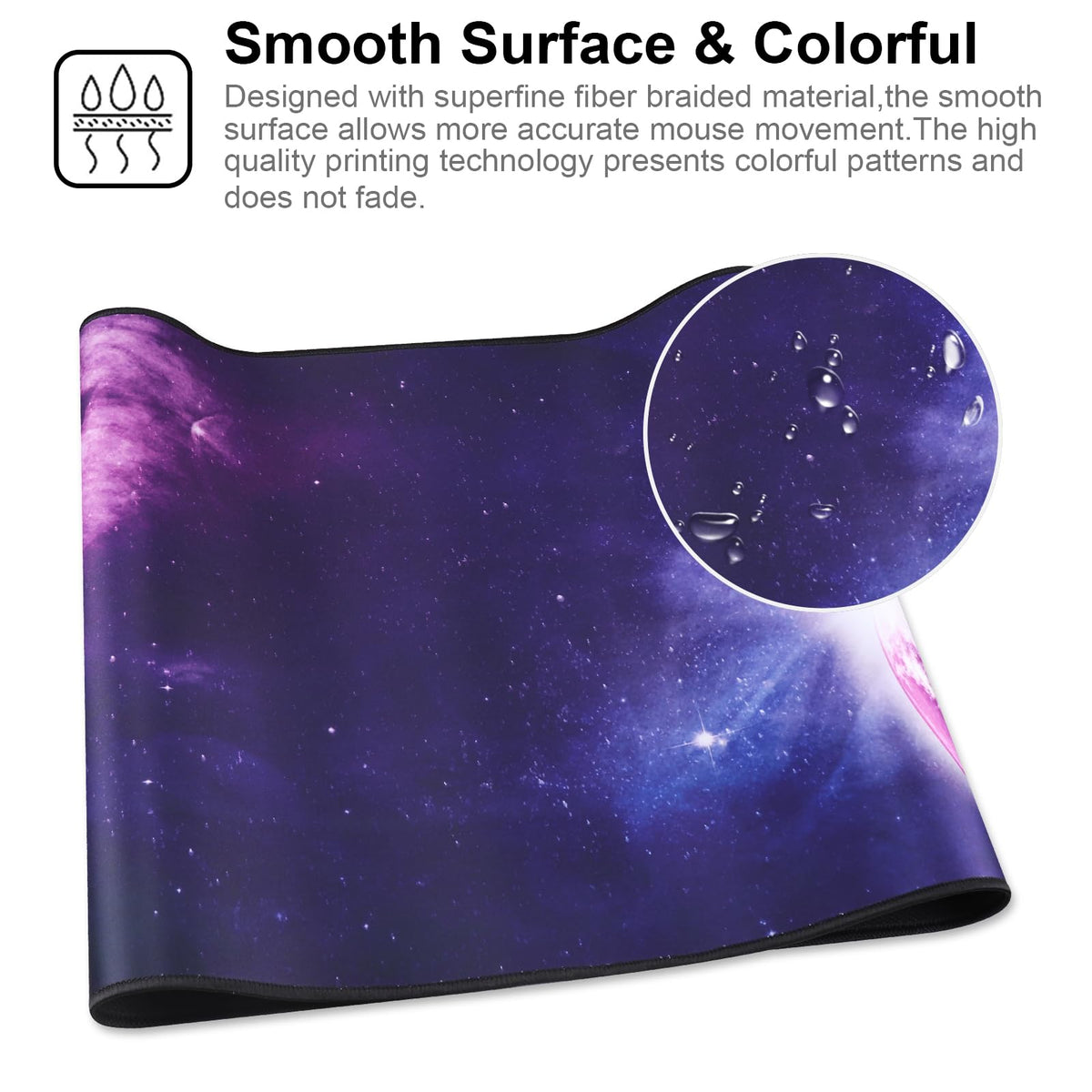 Cmhoo XXL Professional Large Mouse Pad & Computer Game Mouse Mat (35.4x15.7x0.1IN, Sky Planet)