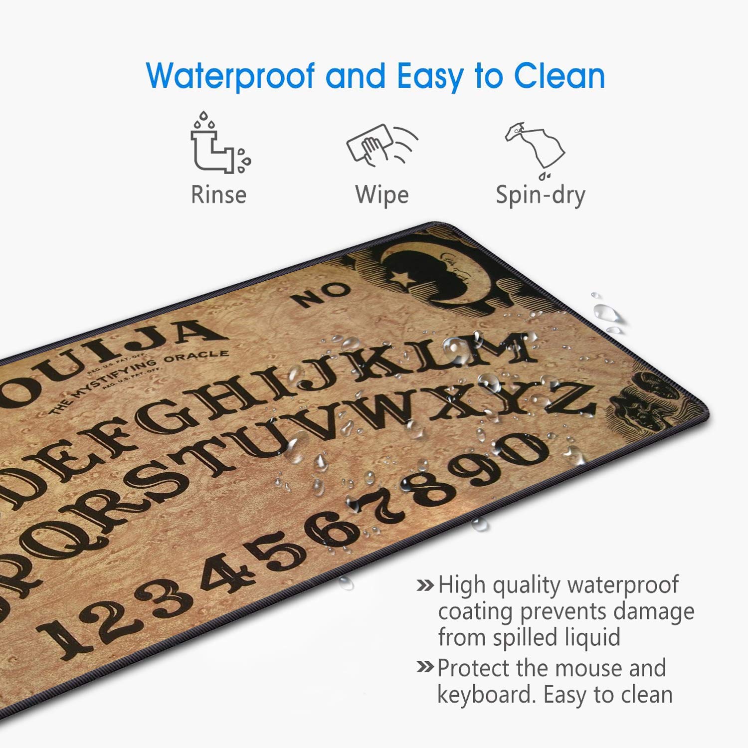 Luasao Desk Pad Mat Gaming Mouse Pads with Coasters Set, Stitched Edges Design Mouse Pad XXL Large