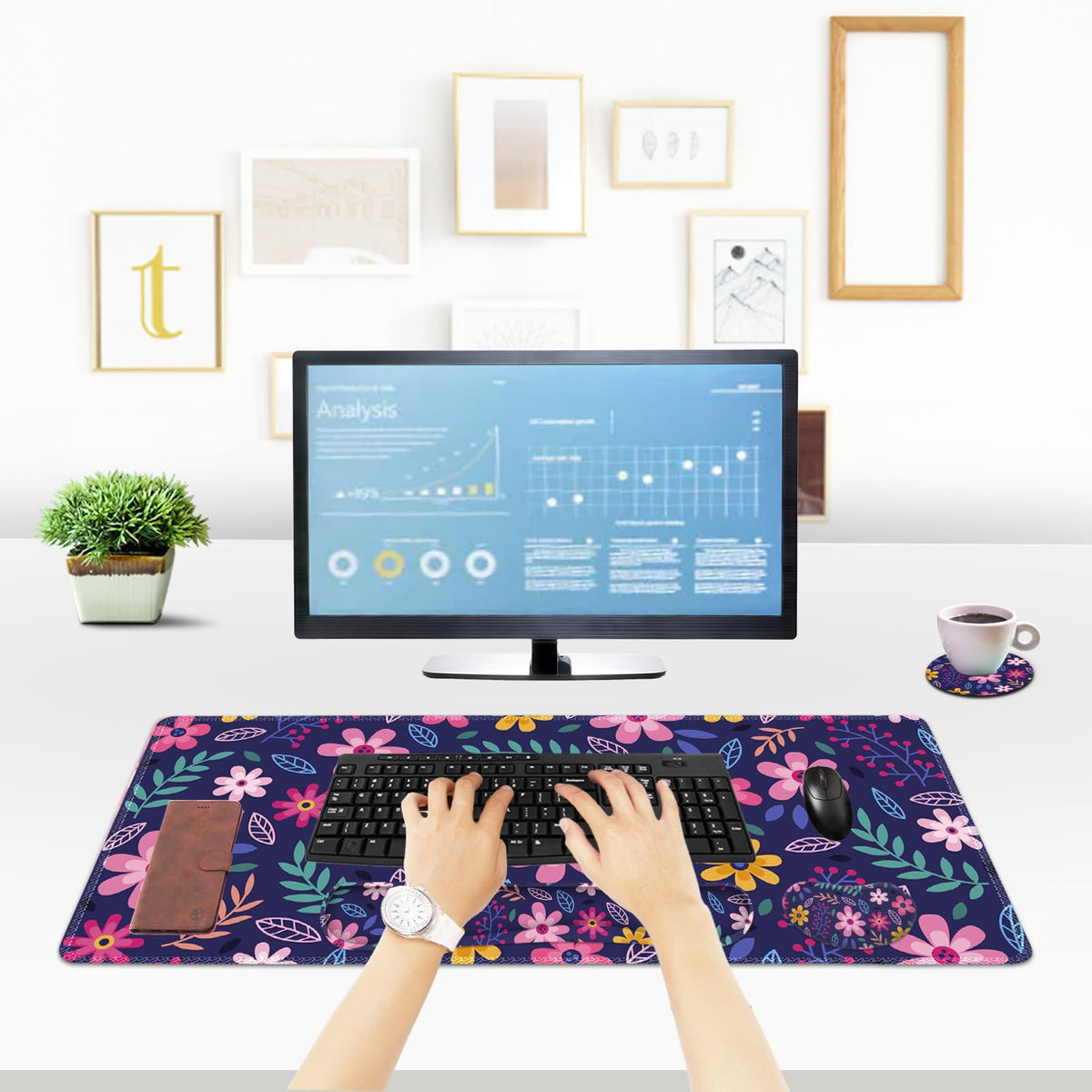 ToLuLu Extended Gaming Mouse Pad, Memory Foam Keyboard Mouse Wrist Rest Set