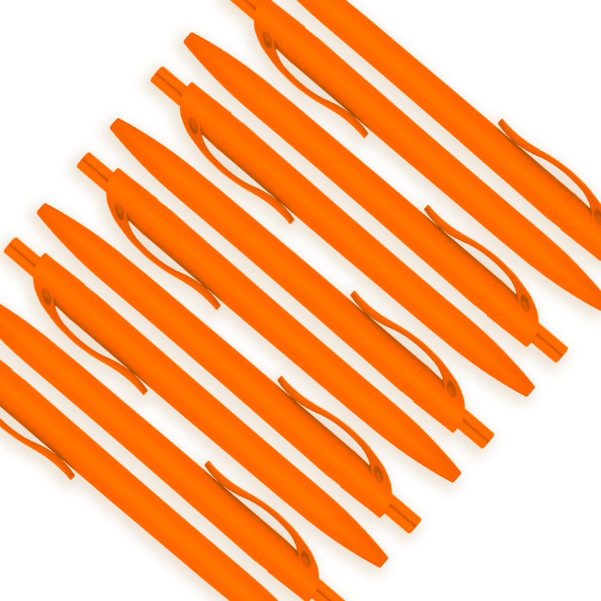 deegtran Pens Bulk, 200 Pack No Bleed Orange Barrel Click Pens, Wholesale Retractable Ballpoint
