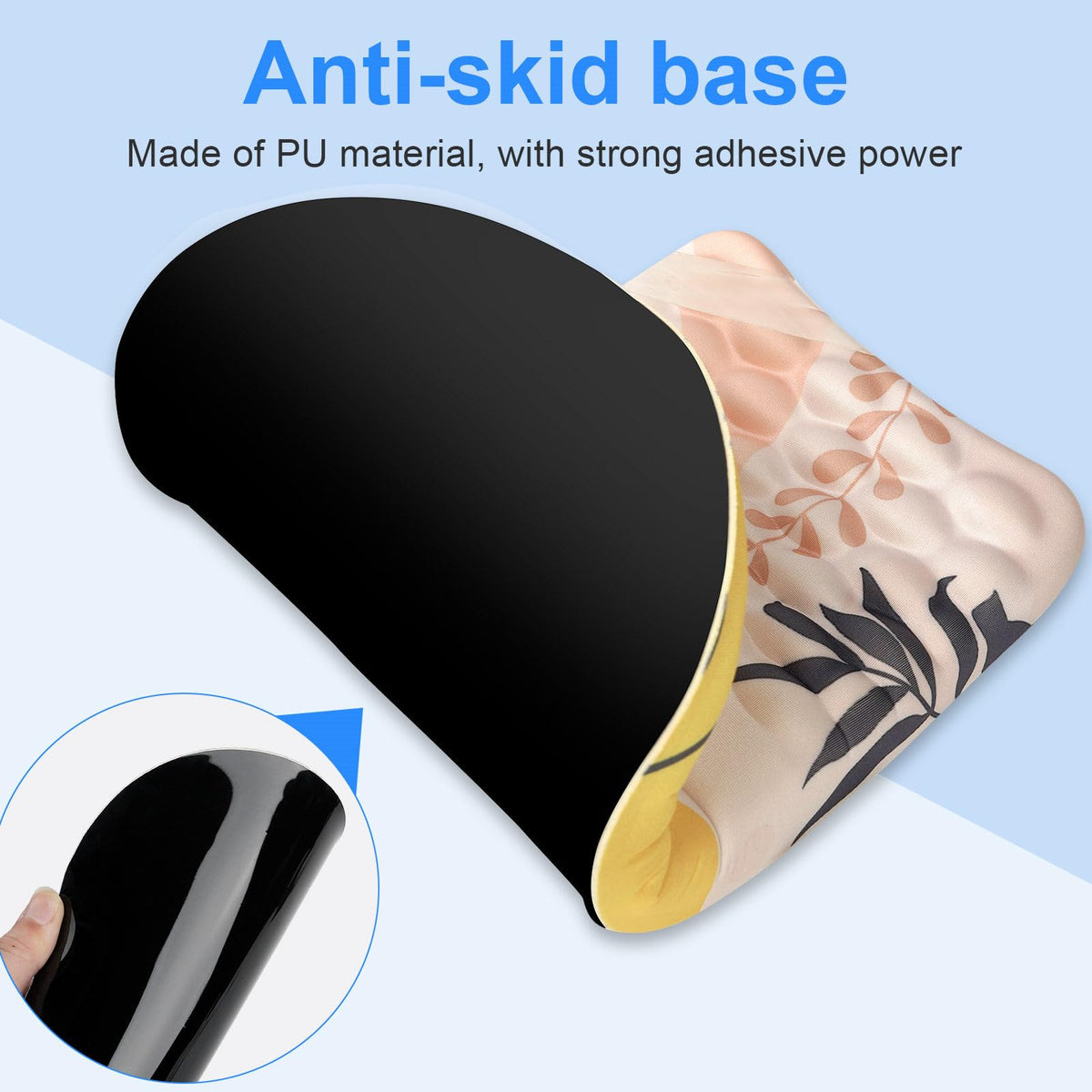 Ergonomic Wrist Mouse Pad with Massage Design, Wrist Rest Pain Relief Mousepad with Memory Foam