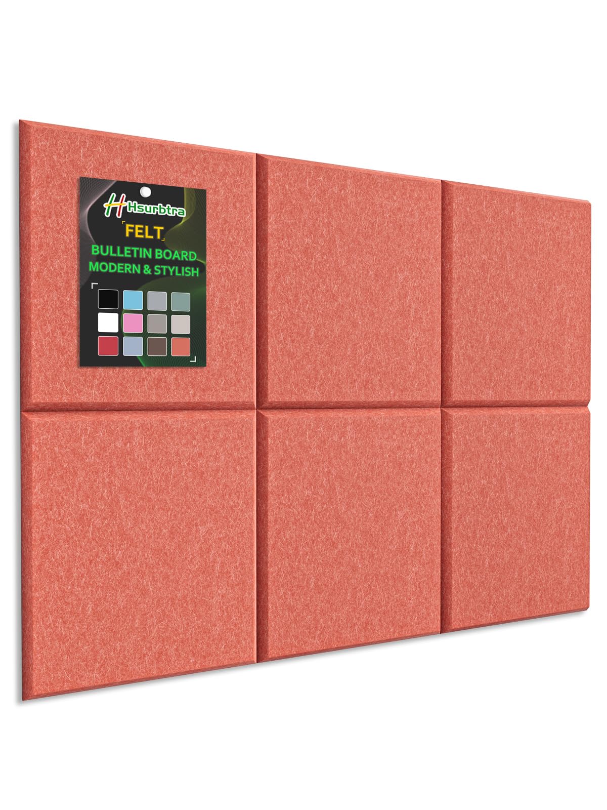Hsurbtra Cork Board for Wall 24 x 18 Inch, 6 Pack Felt Bulletin Notice Board with Pushpins for