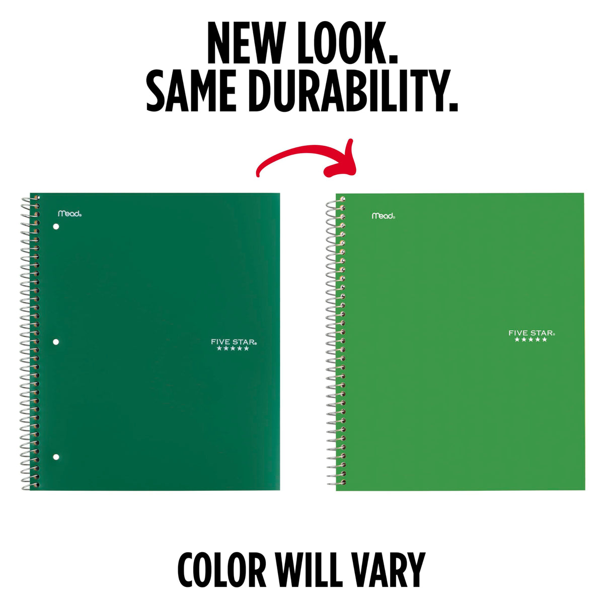 Five Star Spiral Notebook + Study App, 5 Subject, College Ruled Paper, 8.5" x 11", 200 Sheets