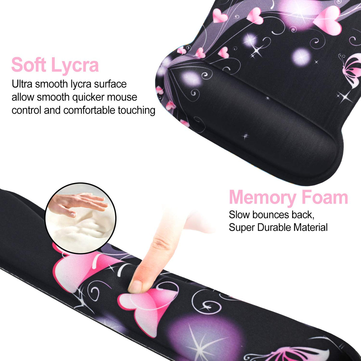 ToLuLu Keyboard Wrist Rest Pad Ergonomic Mouse Pad Set, Cute Mousepad