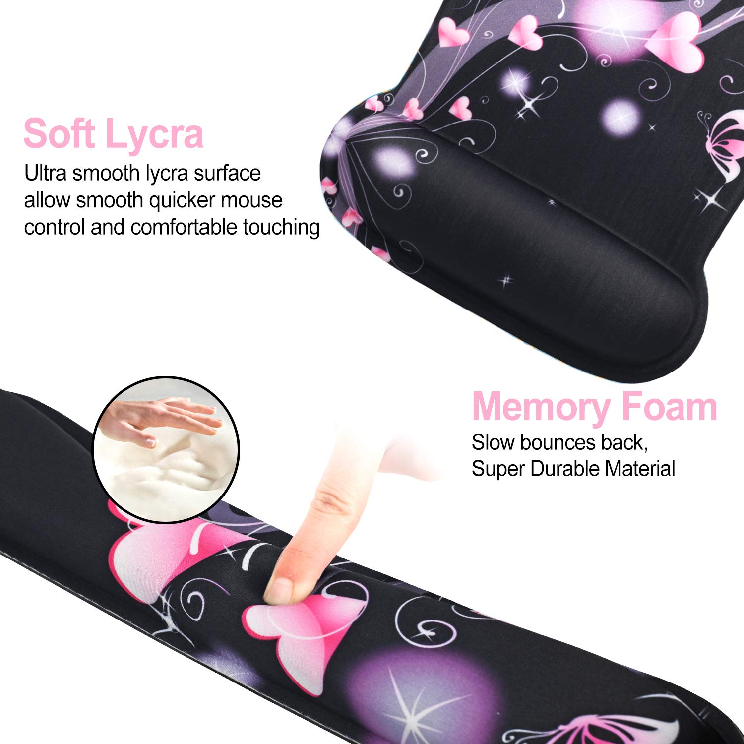 ToLuLu Keyboard Wrist Rest Pad Ergonomic Mouse Pad Set, Cute Mousepad
