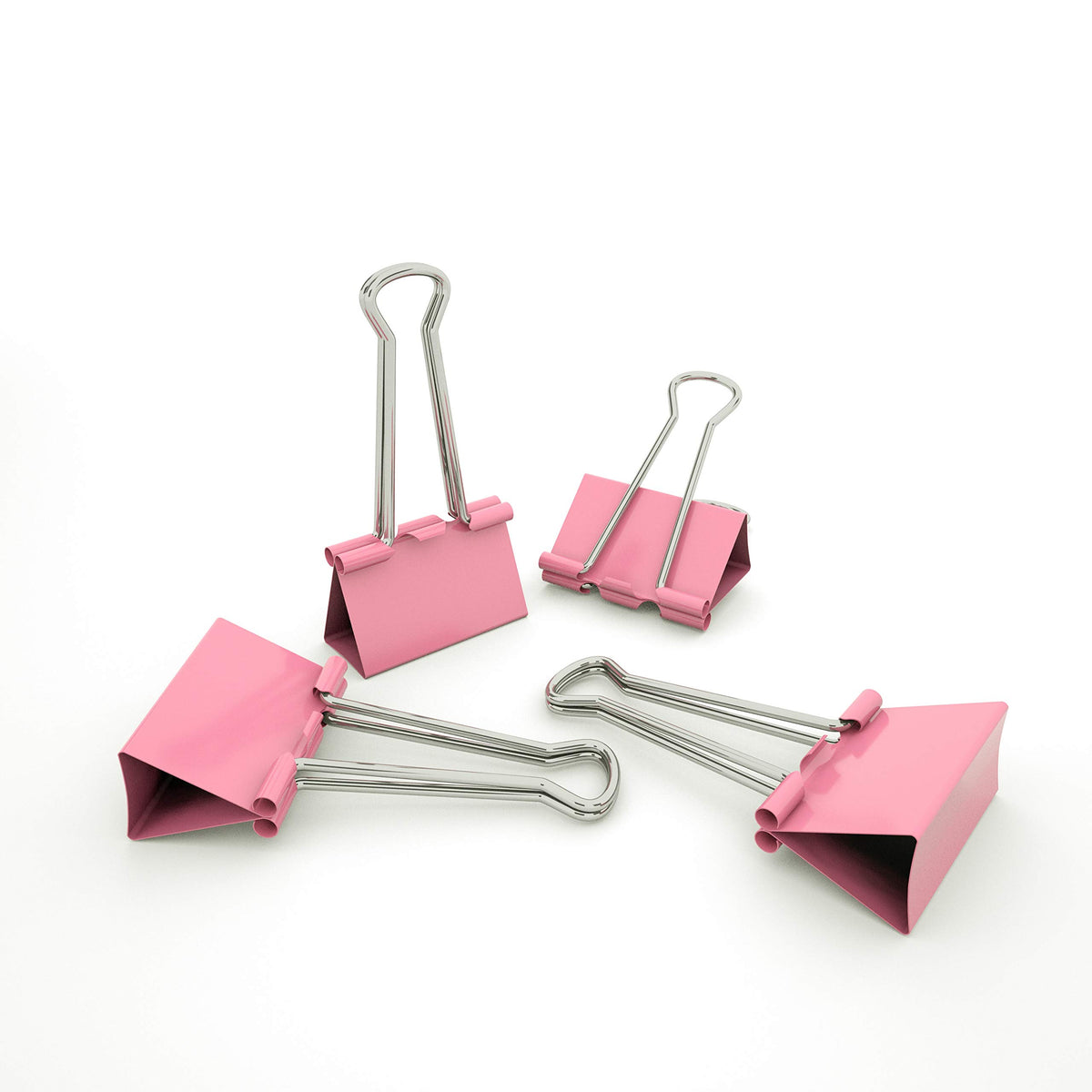 Nctinystore Binder Clips Small Metal Clamp 0.75 inch / 19 mm (Pink, 40-PCS)