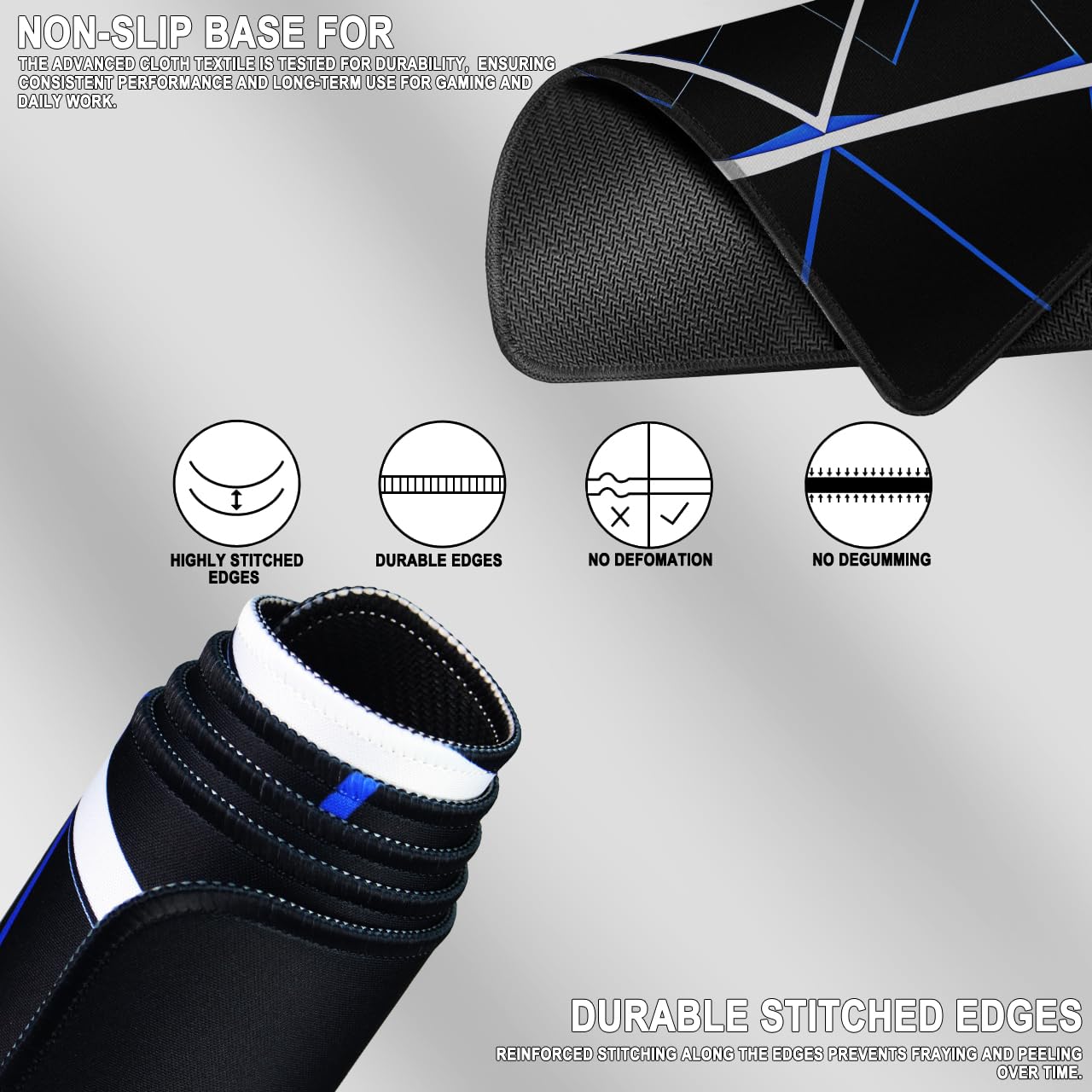Gaming Mouse Pad Large, Waterproof Extra Large Mousepad with Stitched Edges, 31.5" x 15.7" Non-Slip