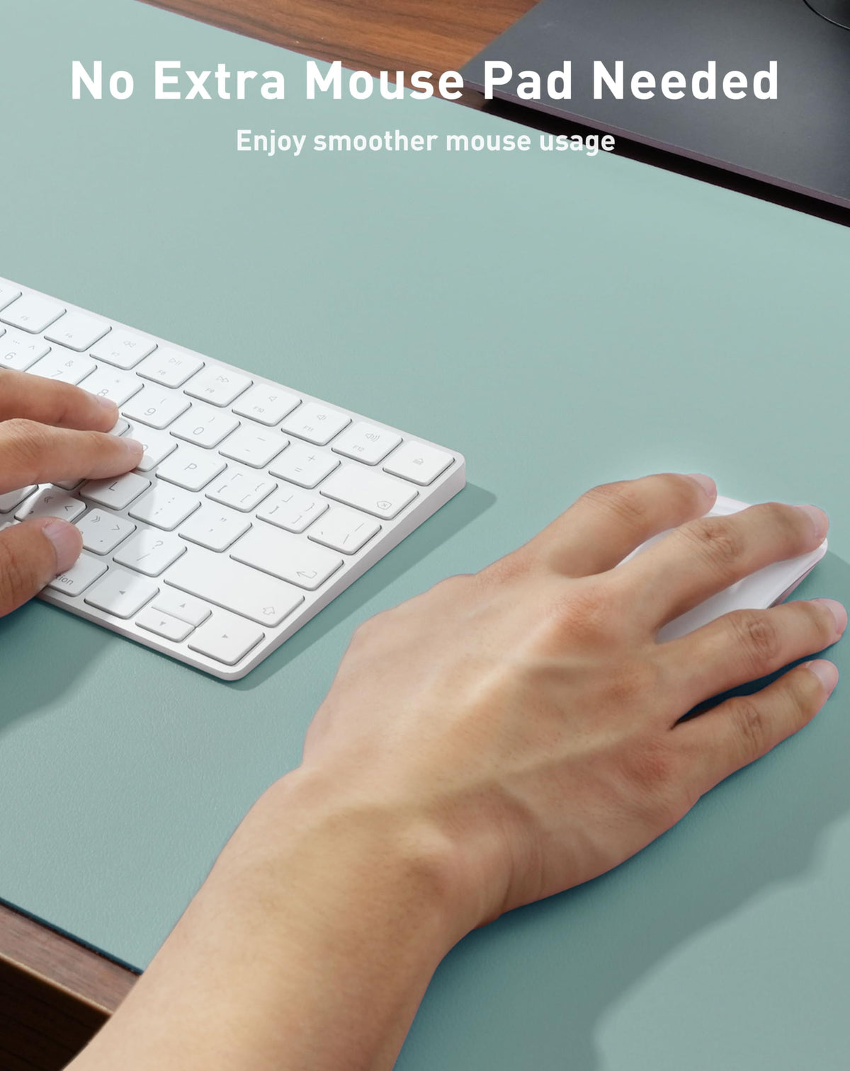 Aothia Faux Leather Desk Mat - Large Mouse Pad, Non-Slip PU Leather Blotter, Waterproof Writing