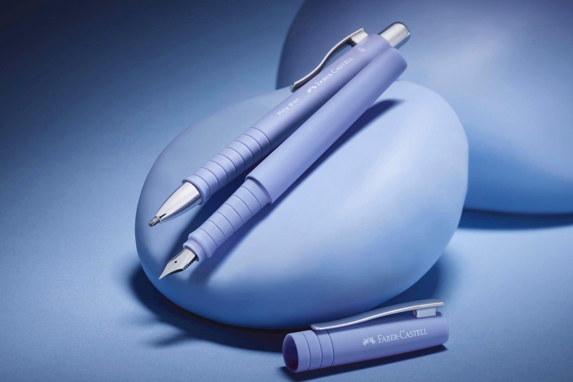 Faber-Castell Poly Pen Fountain and Ballpoint Pen Gift Set – Pale Iris: Fountain Pen Set with Broad