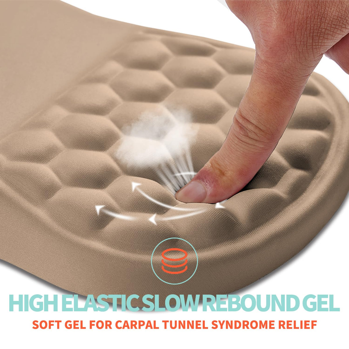 Kuosgm Ergonomic Mouse Pad Wrist Support with Memory Foam Massage Bulge, Carpal Tunnel Pain Relief