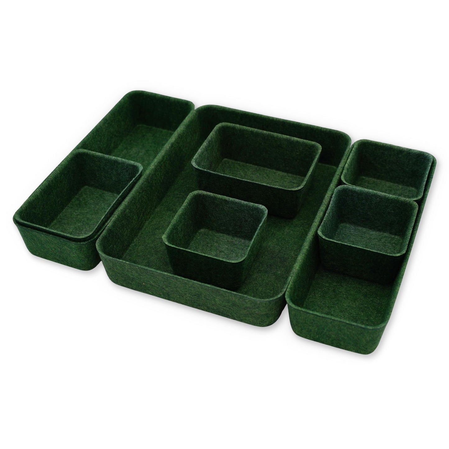 Welaxy Desk drawer organizer bins shallow trays felt storage desktop box for jewelry watches office