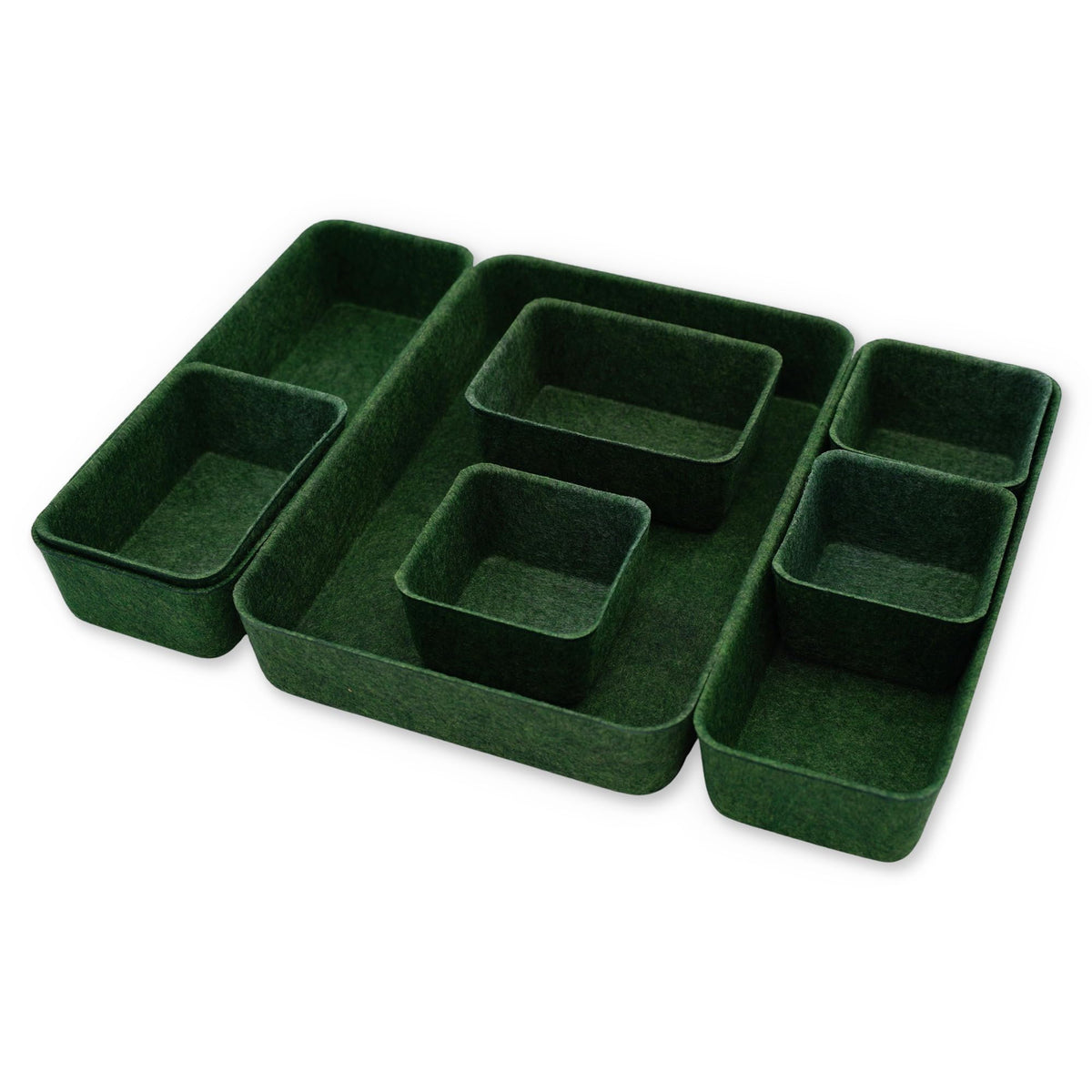 Welaxy Desk drawer organizer bins shallow trays felt storage desktop box for jewelry watches office