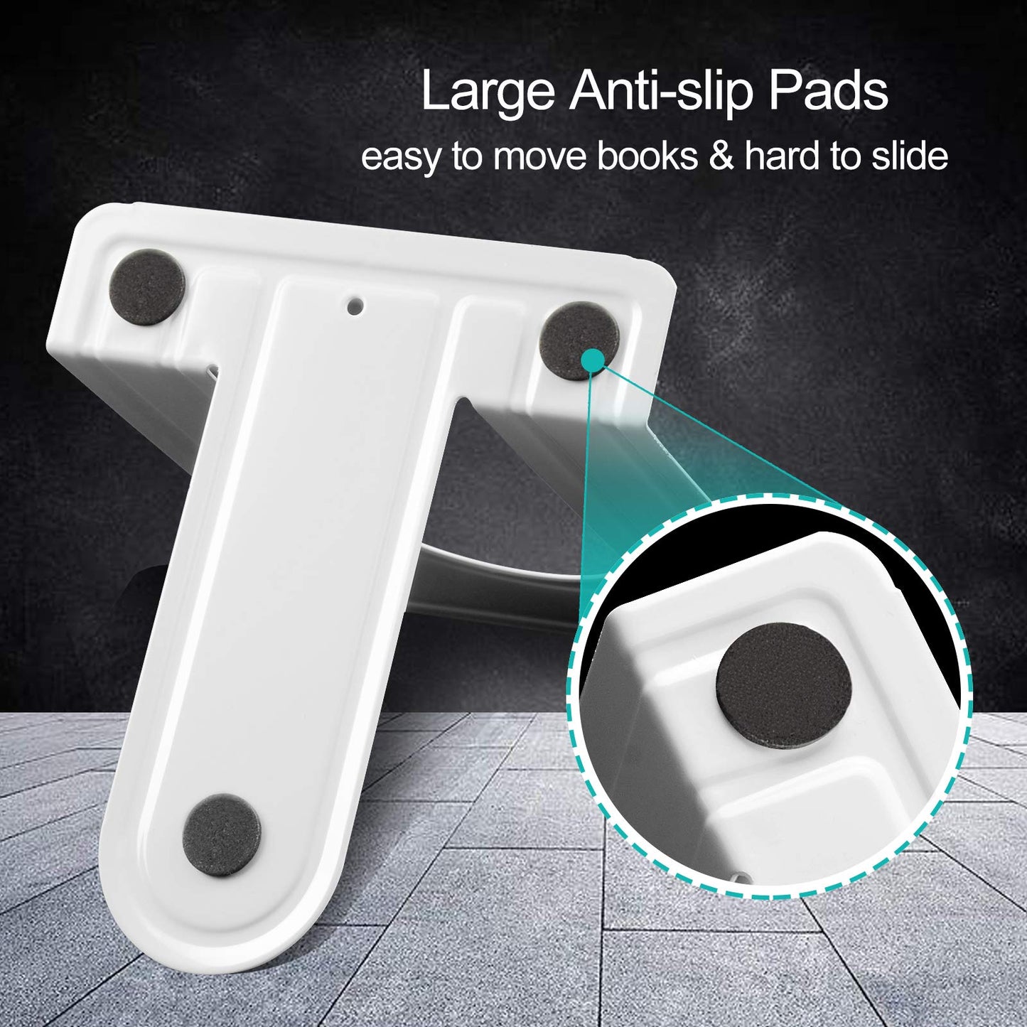 HappyHapi 7 Pairs Book Ends, Heavy Duty Bookends for Shelves, White