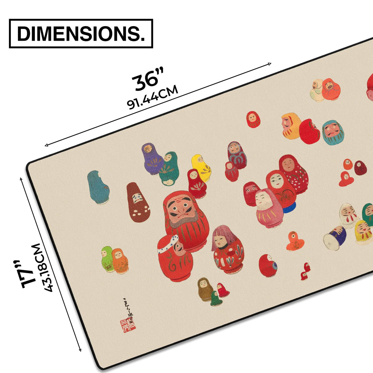 MPCO. Russian Doll by Koboshi Gaming Desk Pad, 36" x 17" Duraglyde Desk Mat