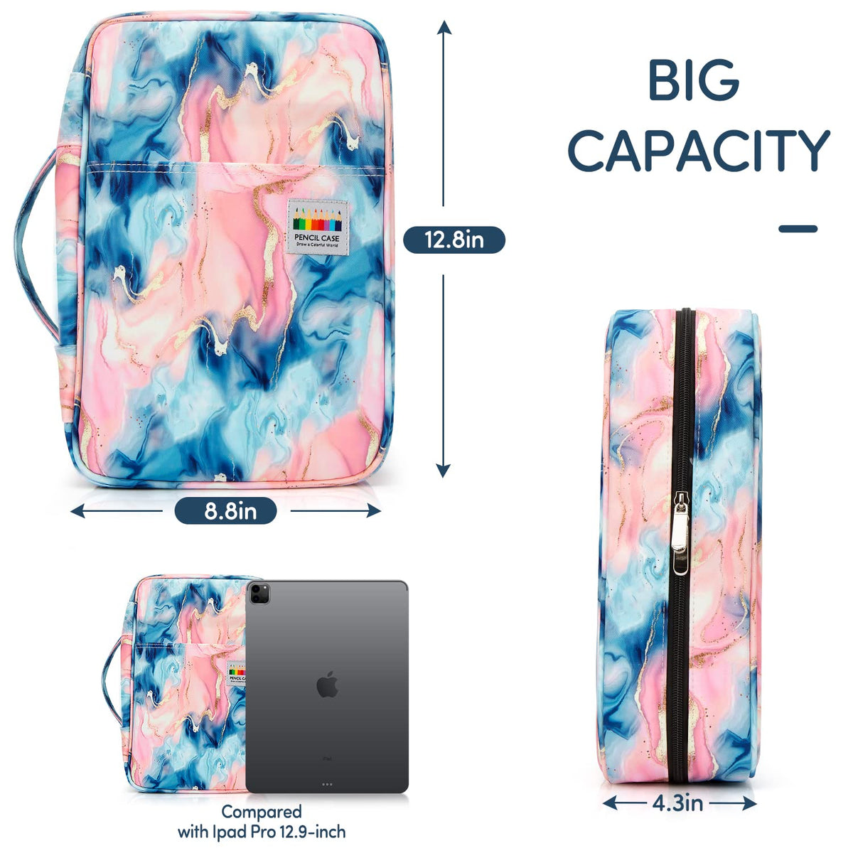 YOUSHARES Organizer Color Pencil 300 Slots - Pen Case Organizer with Handy Wrap & Zipper